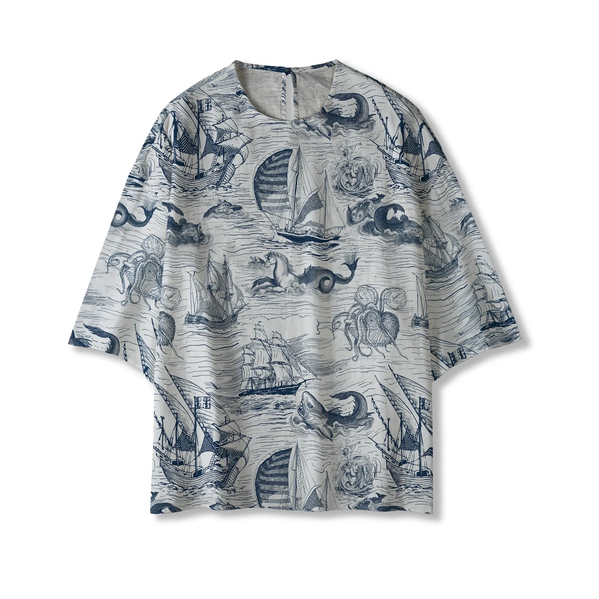 Nautical-themed women's blouse with adventure style