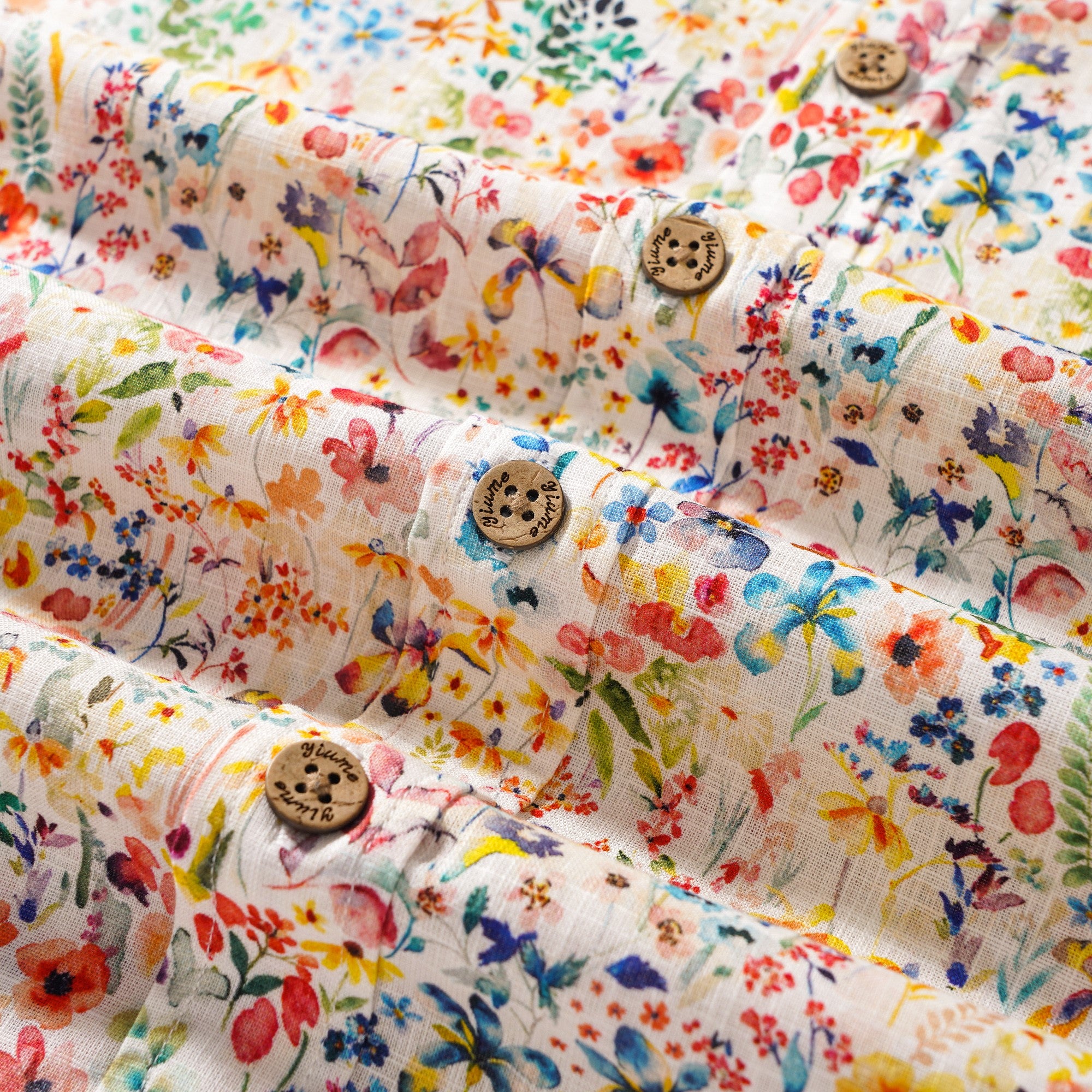 Men's Hawaiian Shirt Long Sleeve Button-down 100% Cotton Yellow Aloha Poetic Flower House