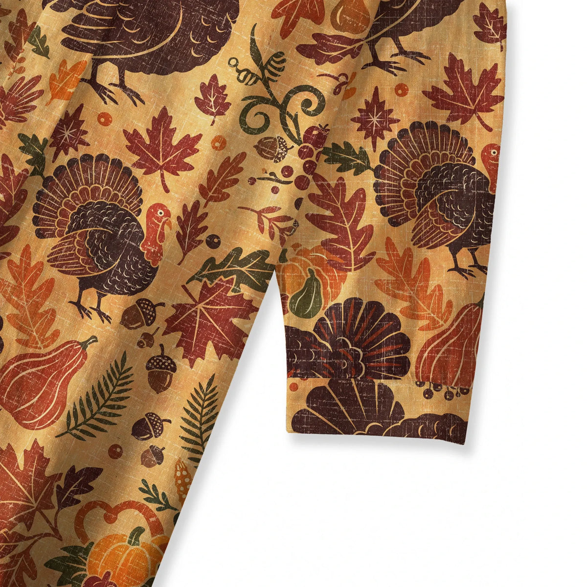 Thanksgiving women's blouse, V-neck, 3/4 sleeve, yellow