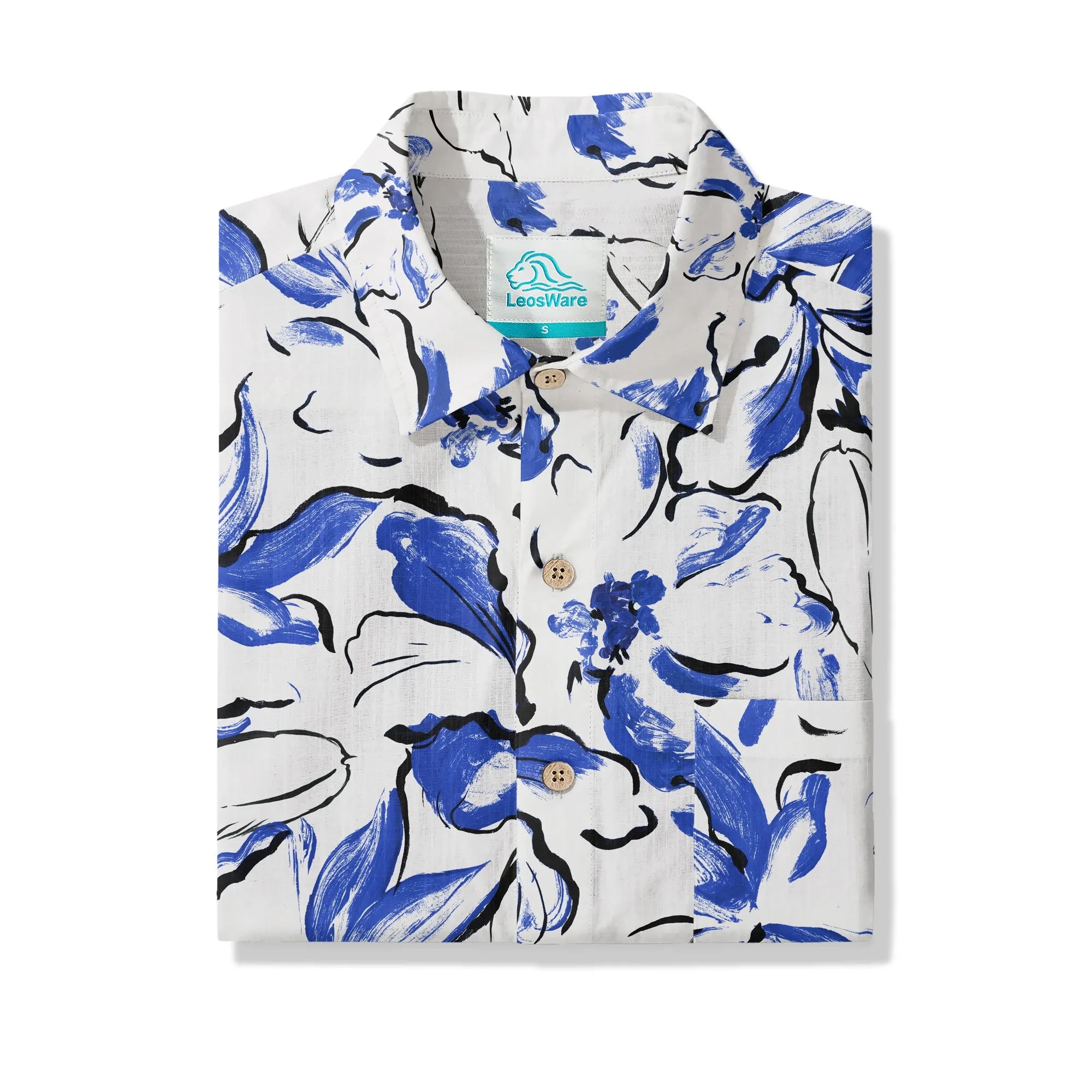Men's Indigo Blossoms Hawaiian Shirt