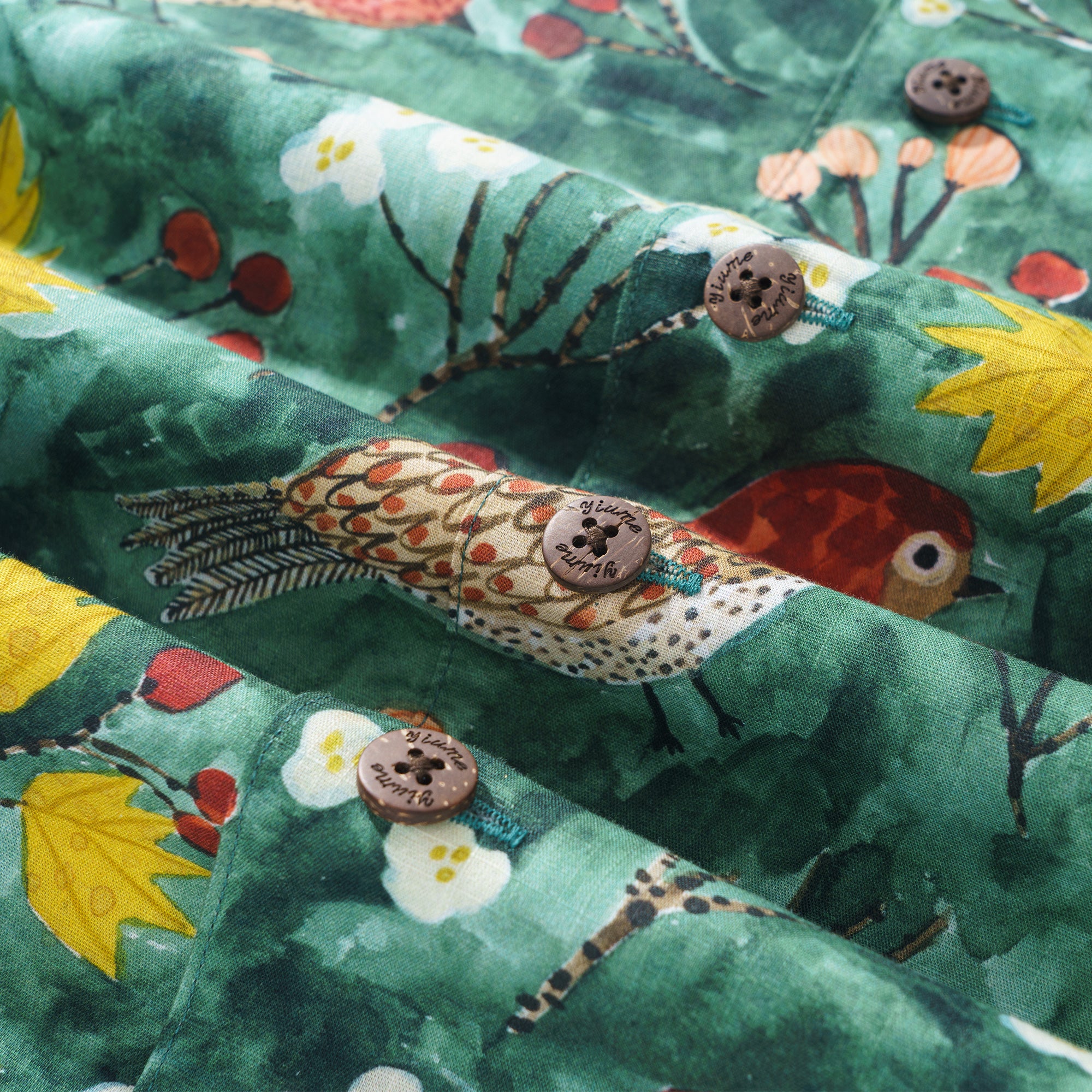 Herbstvögel von Katie Wilson 100% Baumwolle Herren Kurzarm Camp-Kragen Hemd Aloha Hawaiian