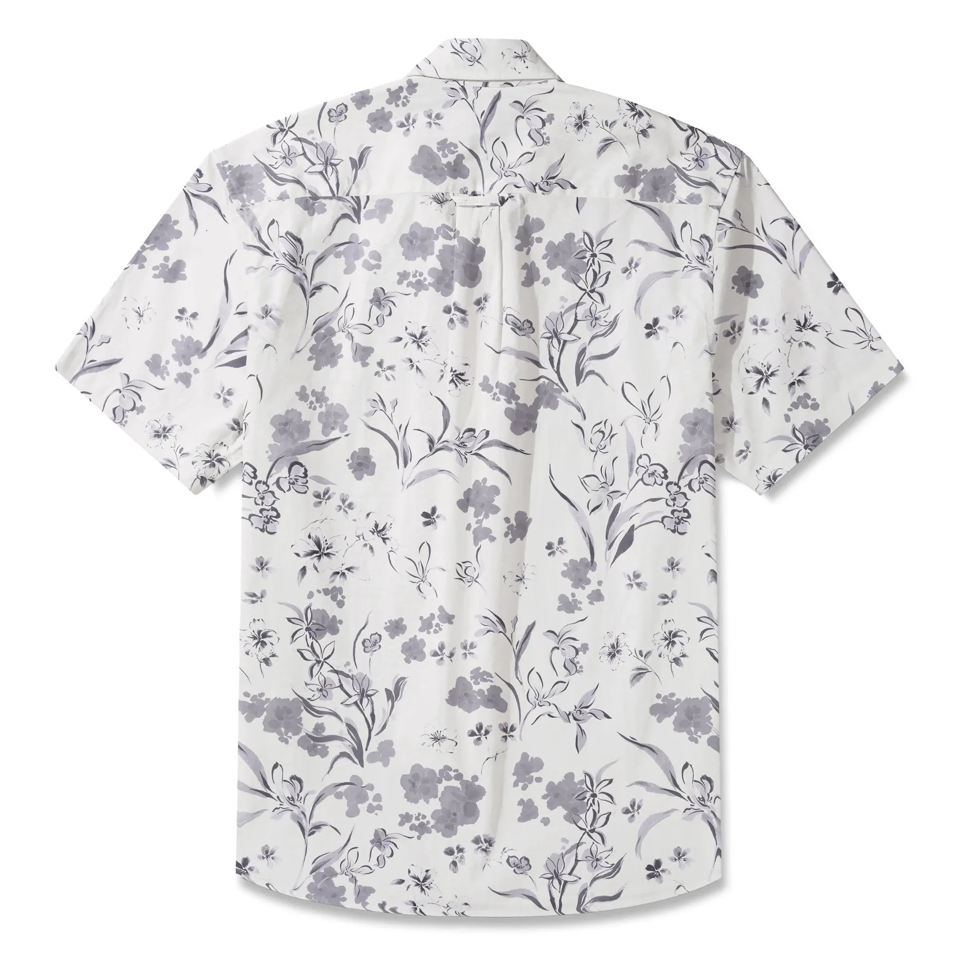 Men's Hawaiian shirt, gray floral, vacation wear