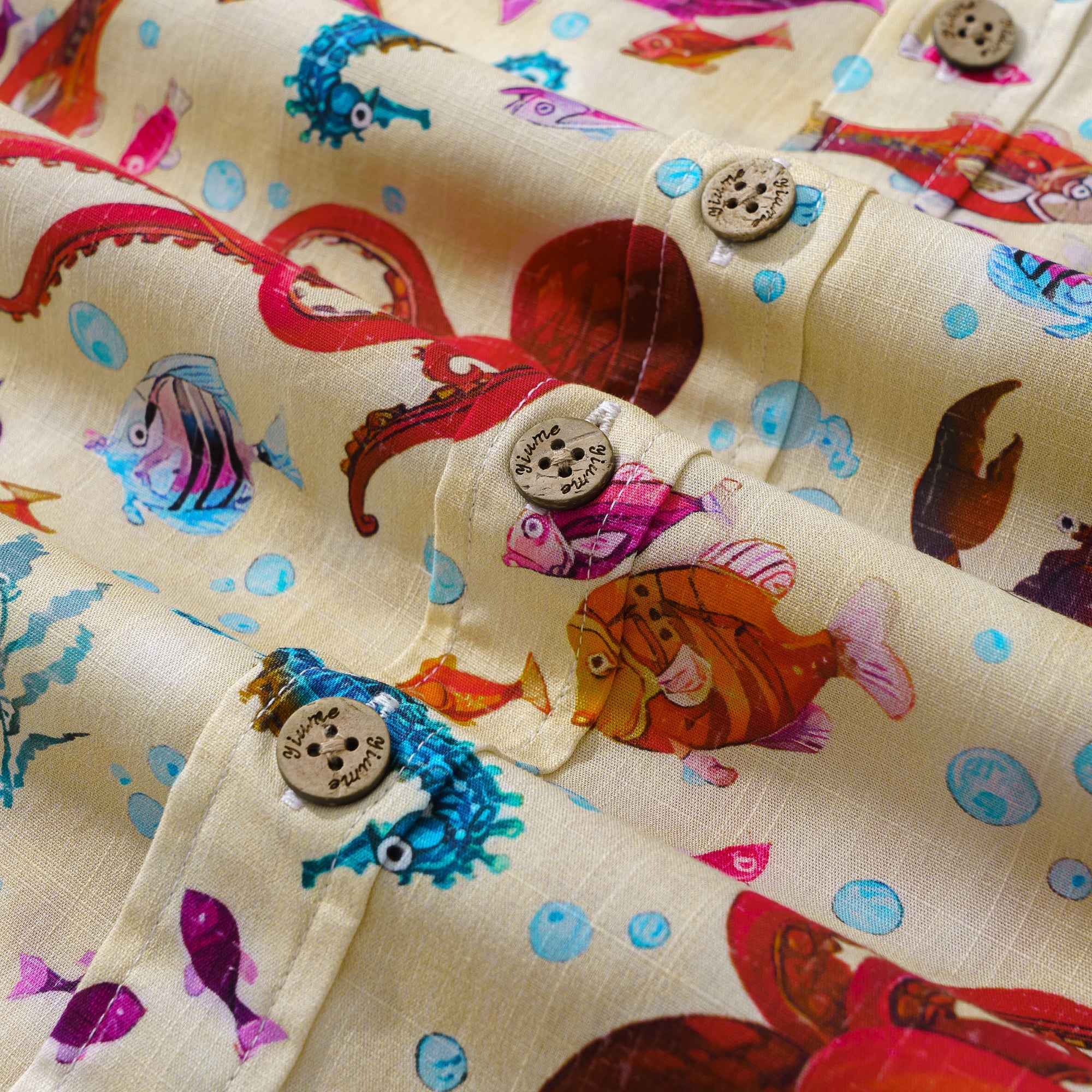 Chemise hawaïenne pour hommes marins à l'écologie chemise boutonnée à manches courtes à manches 100% coton