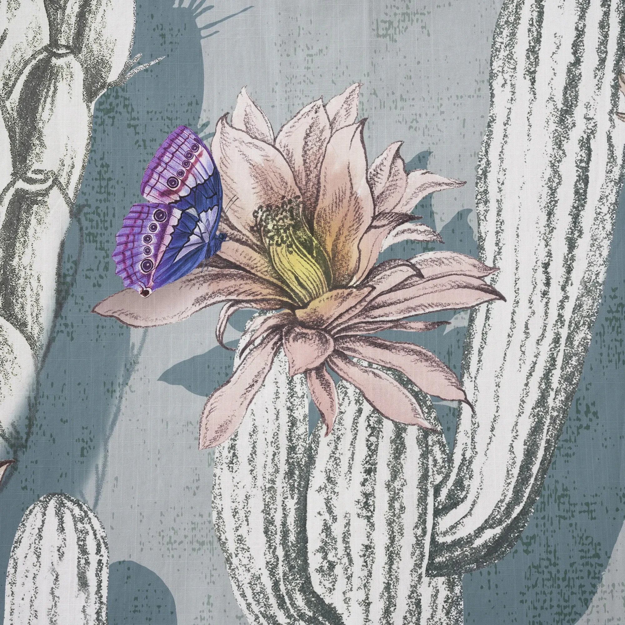 Art-inspired Hawaiian shirt with chameleons and cacti, men's