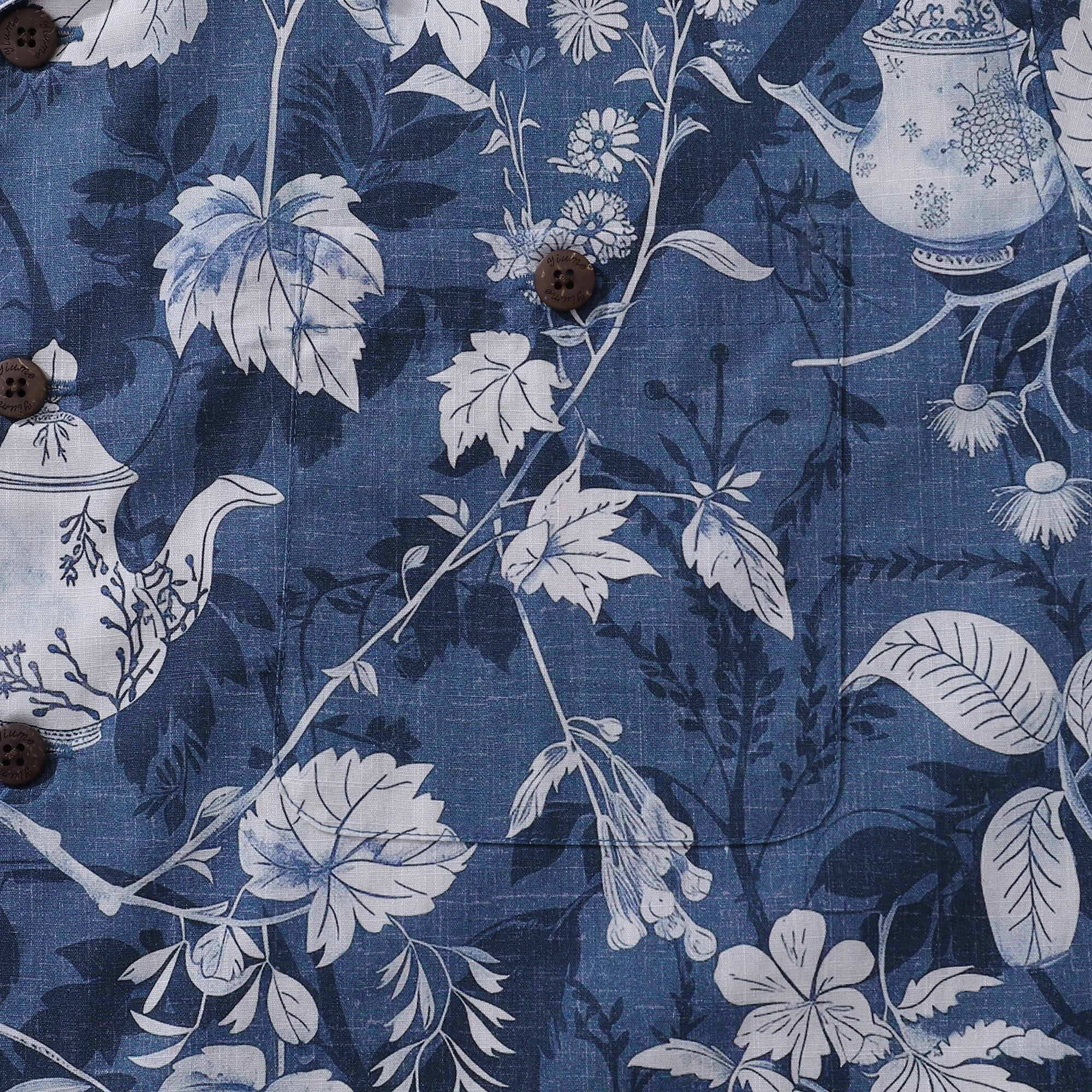 Chemise hawaïenne 100 % coton pour hommes, chemise à col camp en porcelaine