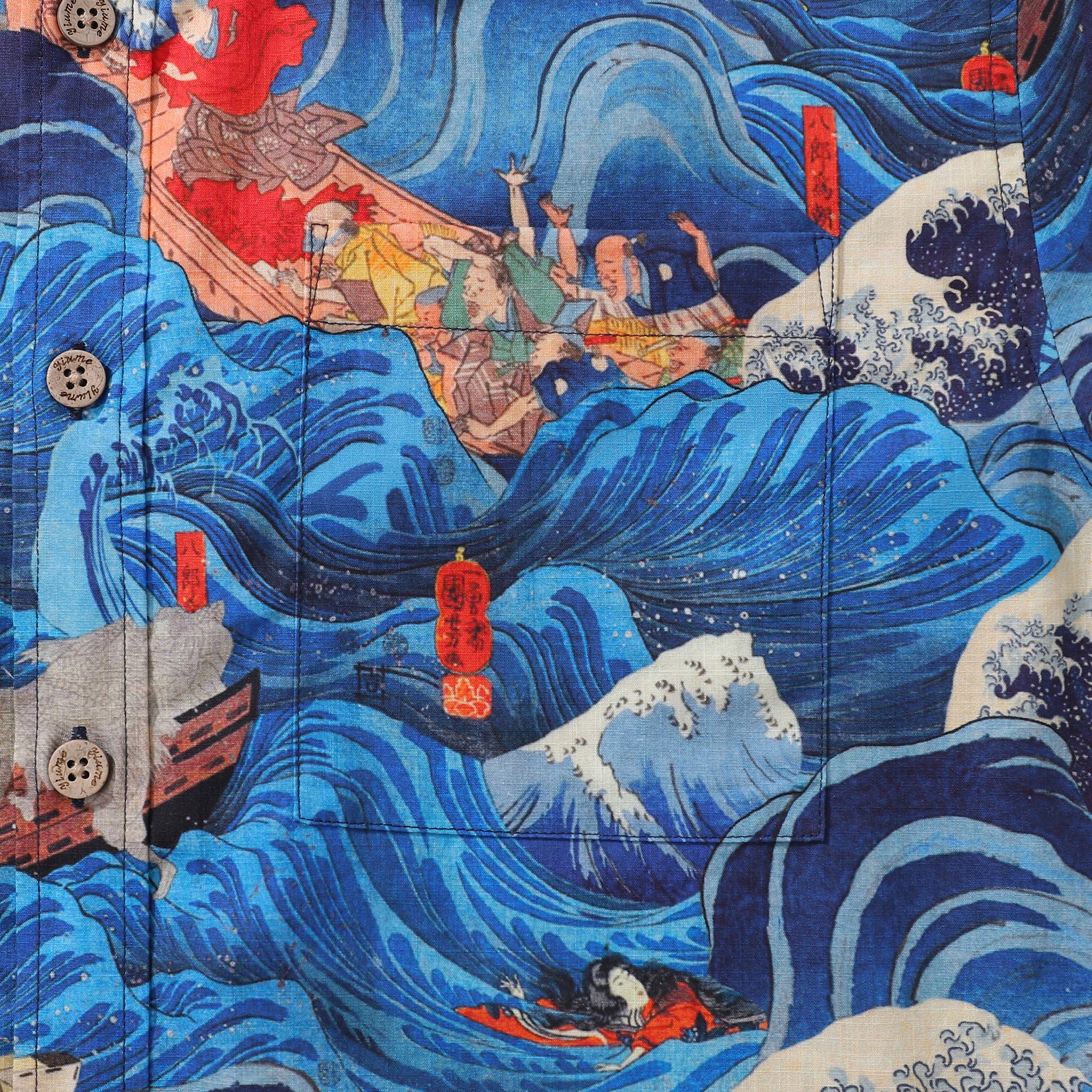 Hawaiian Hemd für Männer Sea Gottheit Button-Down-Hemd Kurzarm 100% Baumwollhemd