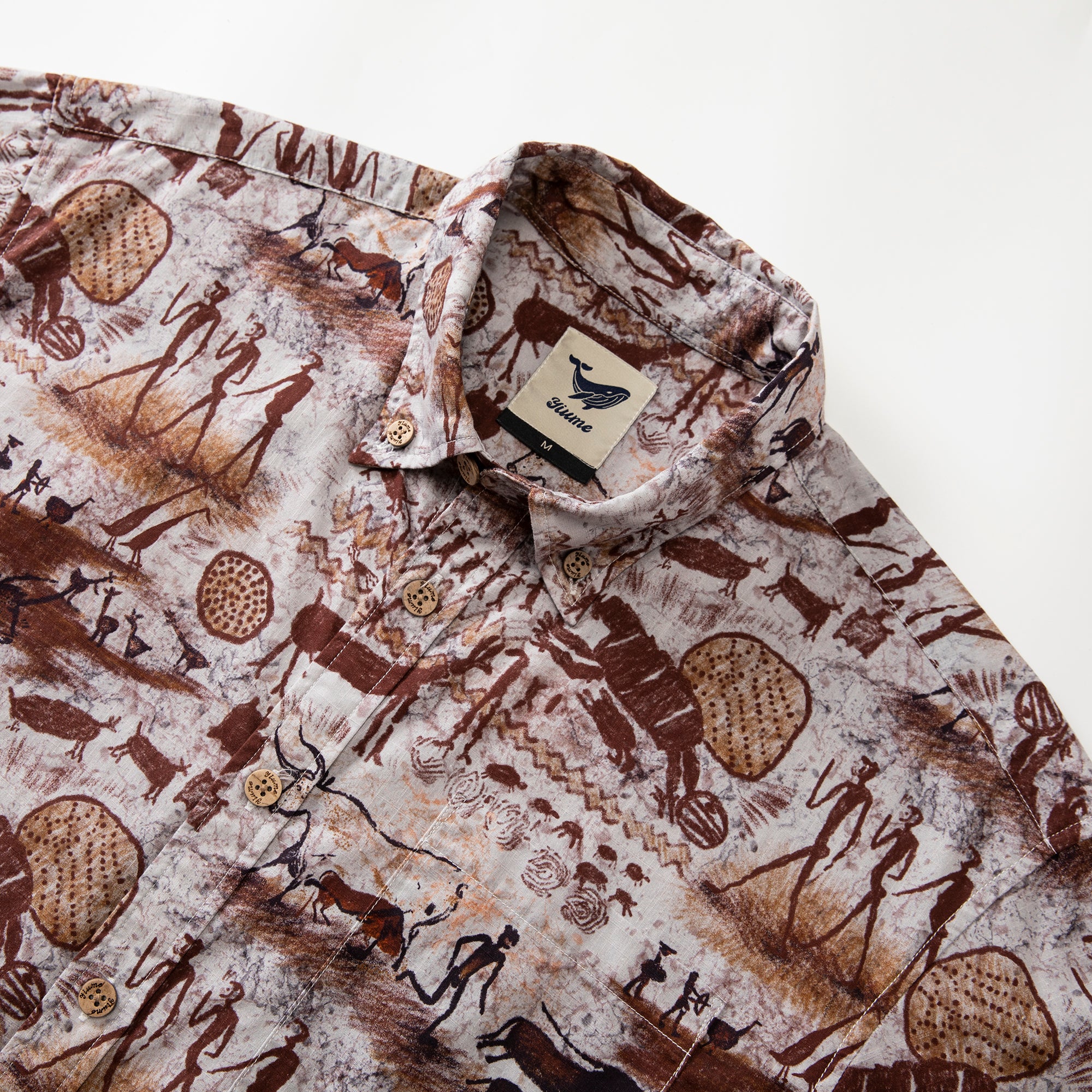 Men's Hawaiian Shirt Dawn of Artistry Print Cotton Button-down Short Sleeve Aloha Shirt