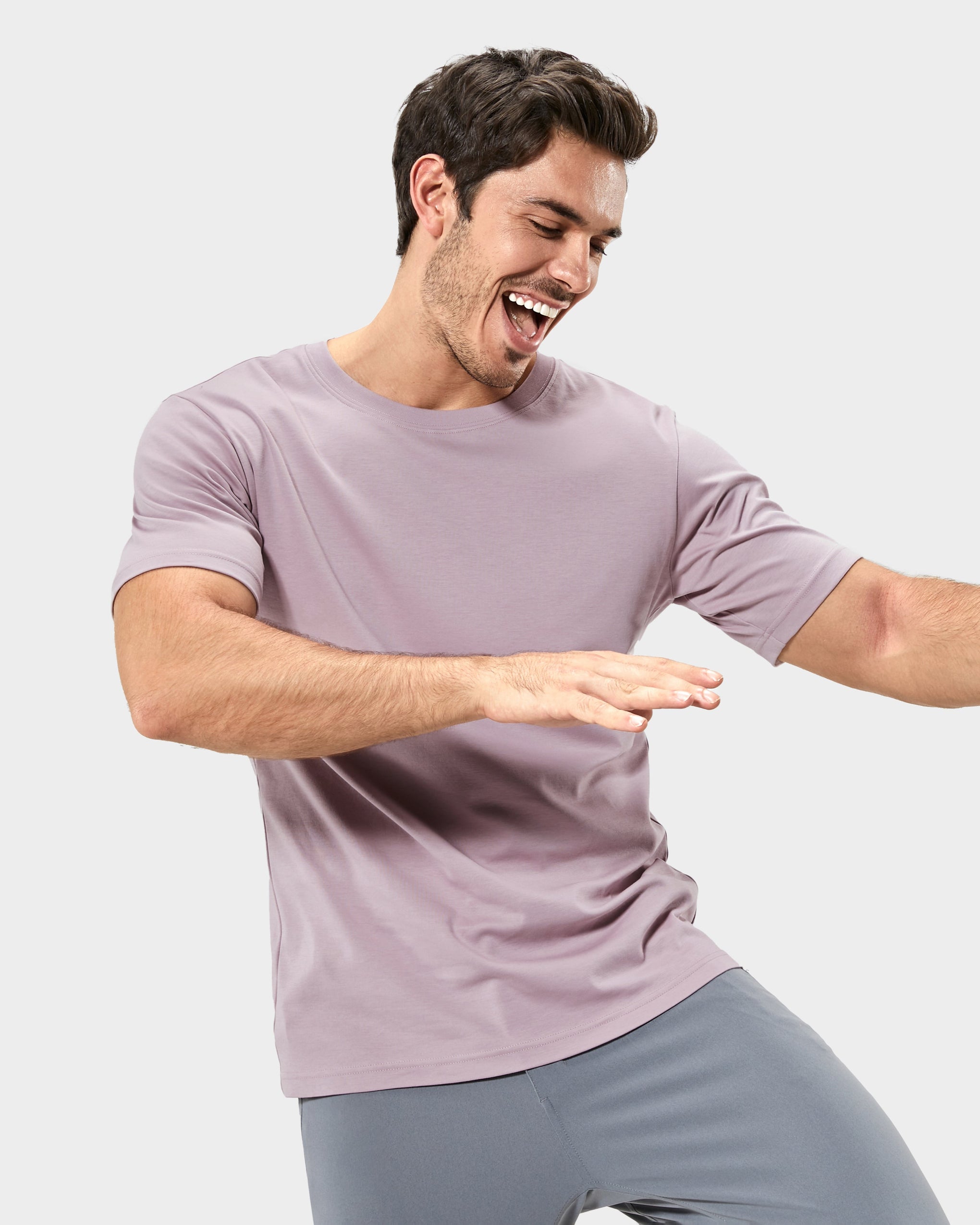 Basicsbeyond™ Hawaiian Tee For Men Stain proof T-shirt Crew Neck 100% Cotton - PURPLE Stain Proof Tee - Purple