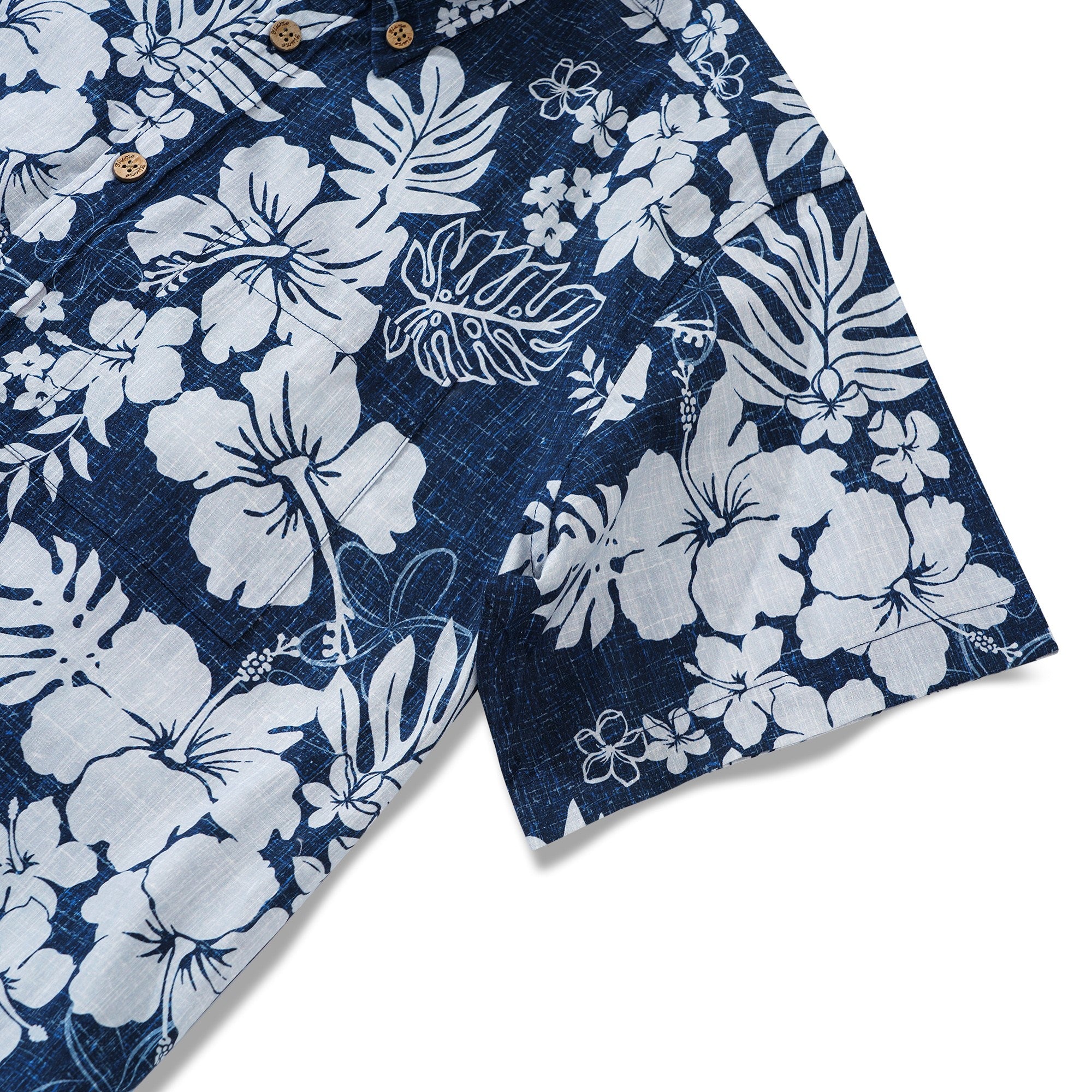 Men's Blue Tropical Hawaiian Shirt Button-down Aloha Shirt No Iron Shirt