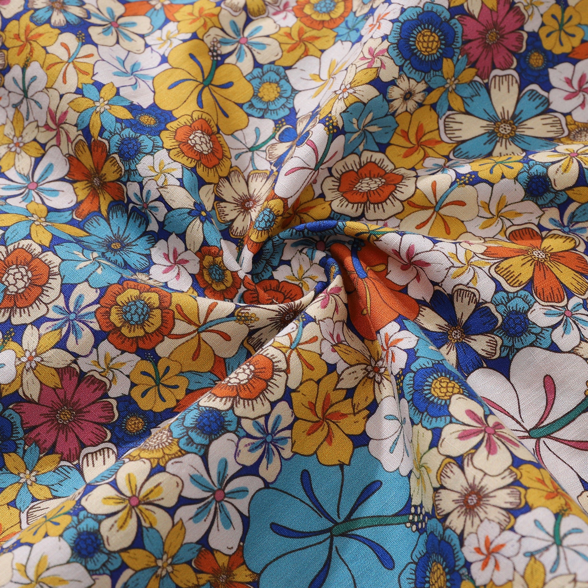 Women's Hawaiian Shirt Hibiscus Print Cotton Button-up Short Sleeve