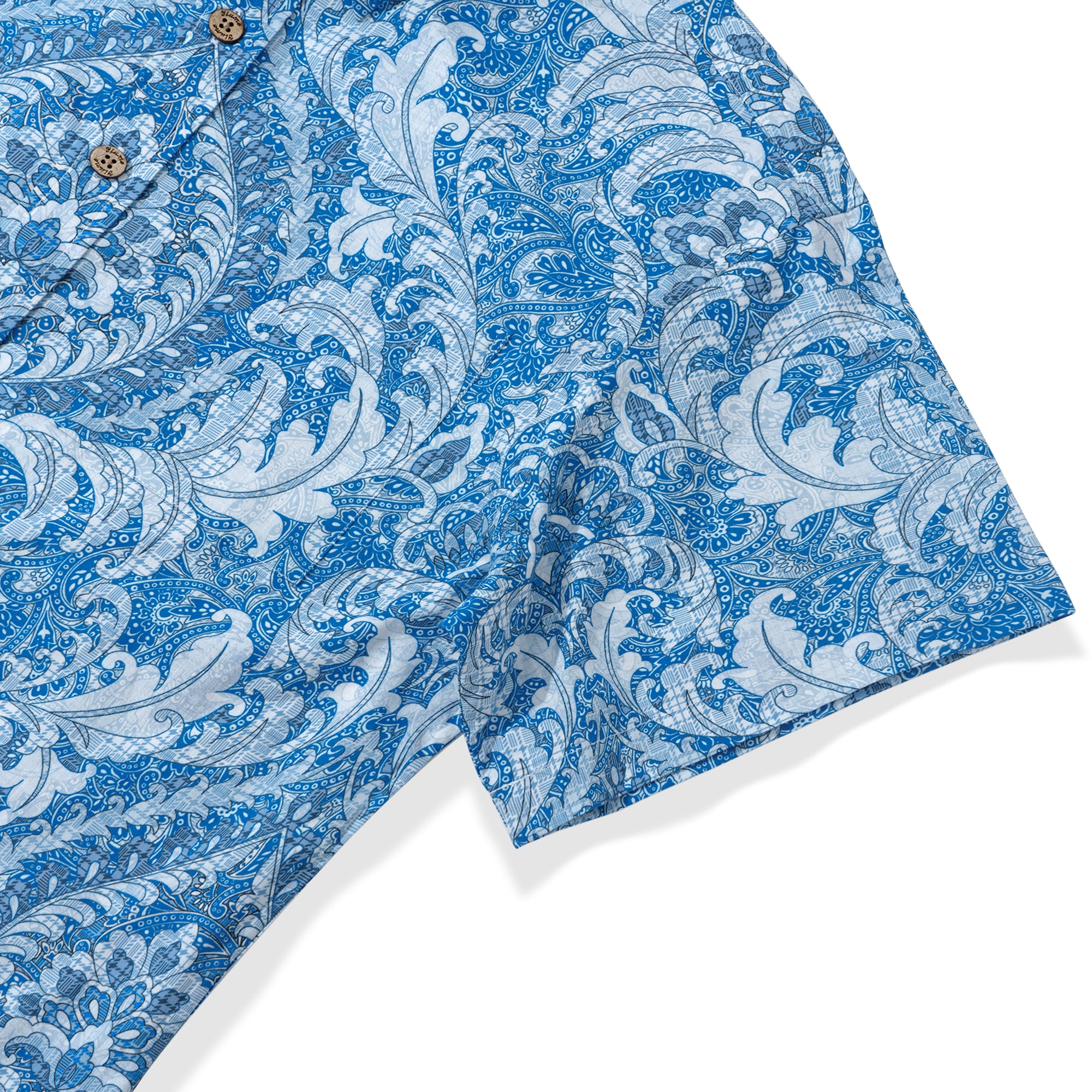 Chemise hawaïenne pour hommes Chemise à boutons cobalt rêve à manches courtes 100 % coton Chemise Aloha