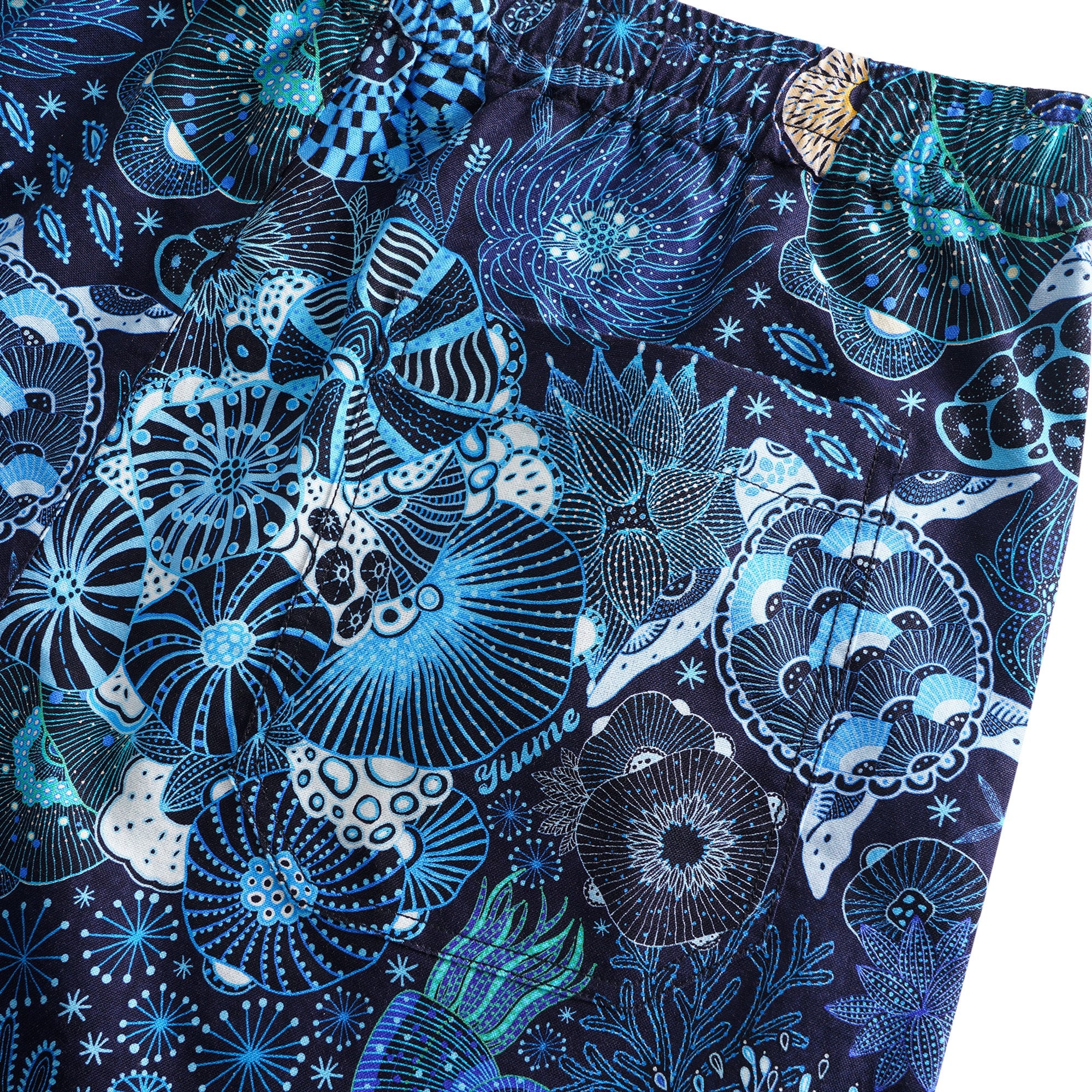 Men's Printed Floral Drawstring 100% Cotton Blue Aloha Reef Rules