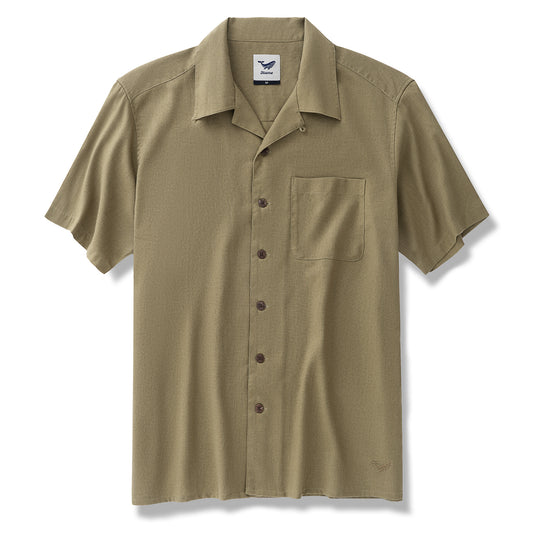 Chemise hawaïenne pour hommes Brise marine douce de mi-été Col camp - Jaune moutarde