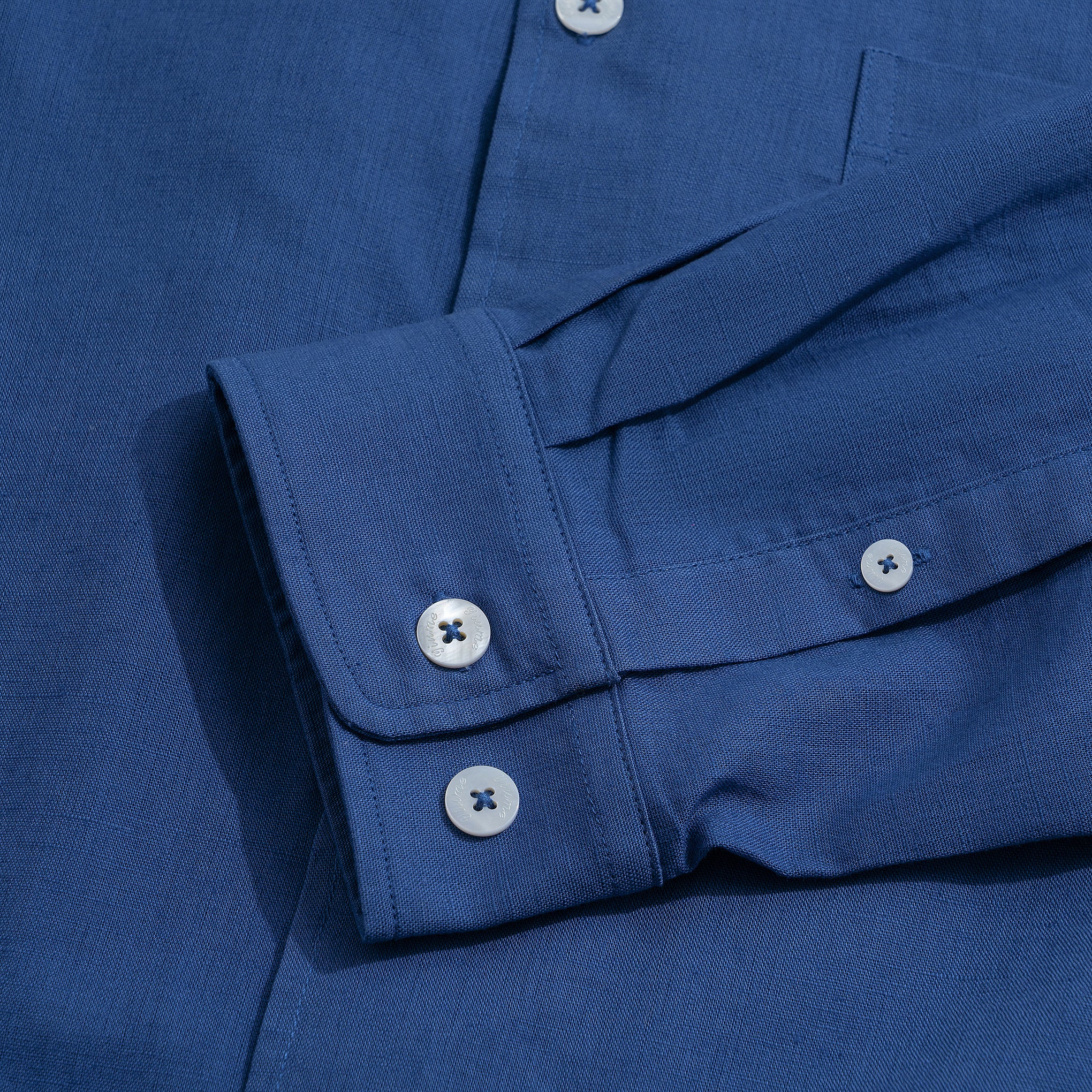 Hawaiian Shirt für Herren Riviera Urlaub Spitzkragen Langarmshirt - Königsblau