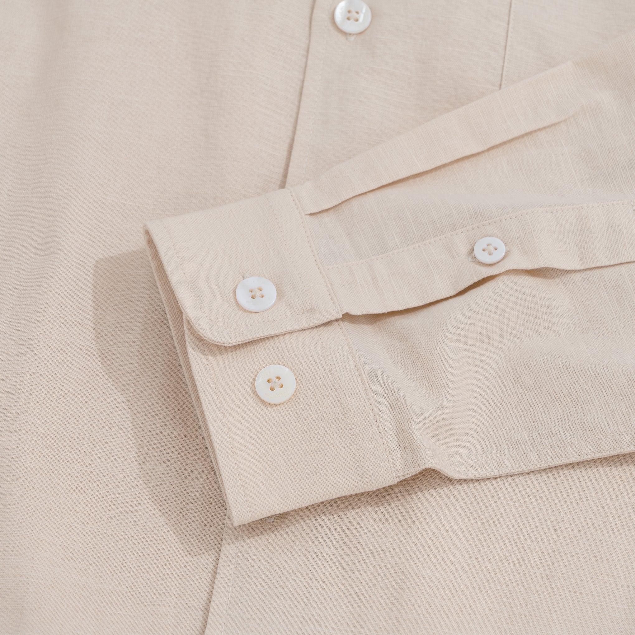 Hawaiian Shirt For Men Riviera Holiday Pointed Collar Long Sleeve Shirt - Light Khaki Riviera Holiday - Light Khaki