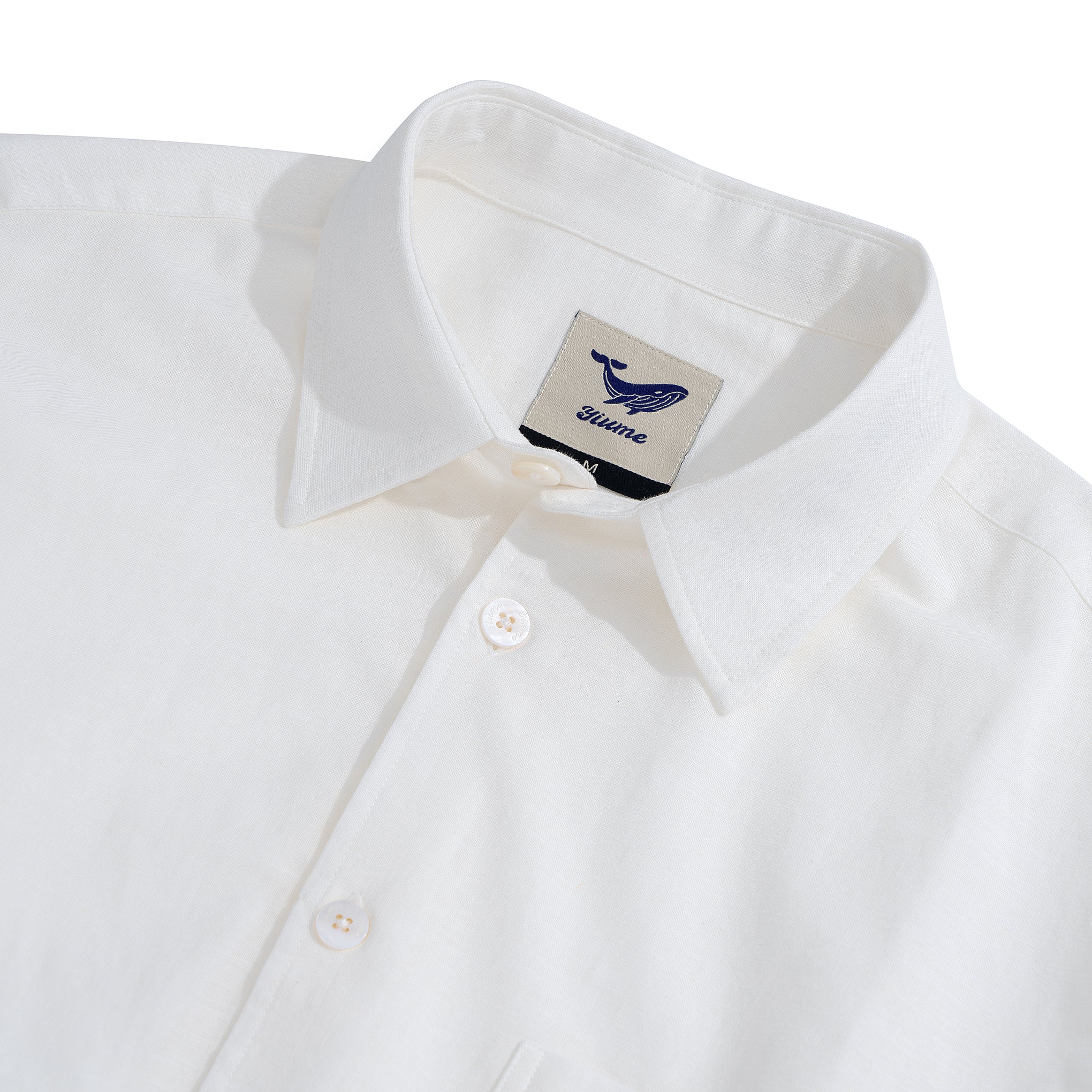 Hawaiian Shirt für Herren Riviera Urlaub Spitzkragen Langarmshirt - Weiß