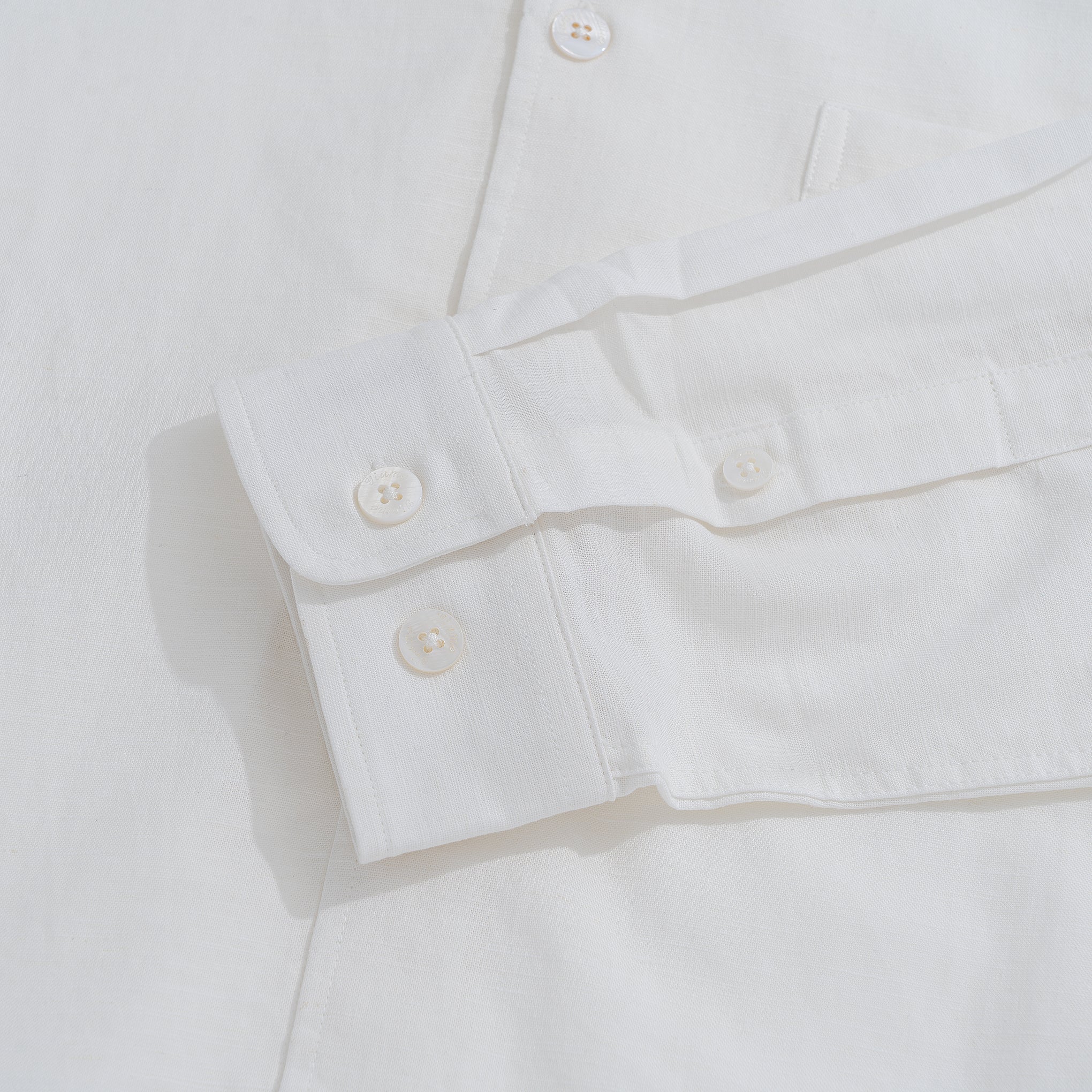 Hawaiian Shirt für Herren Riviera Urlaub Spitzkragen Langarmshirt - Weiß