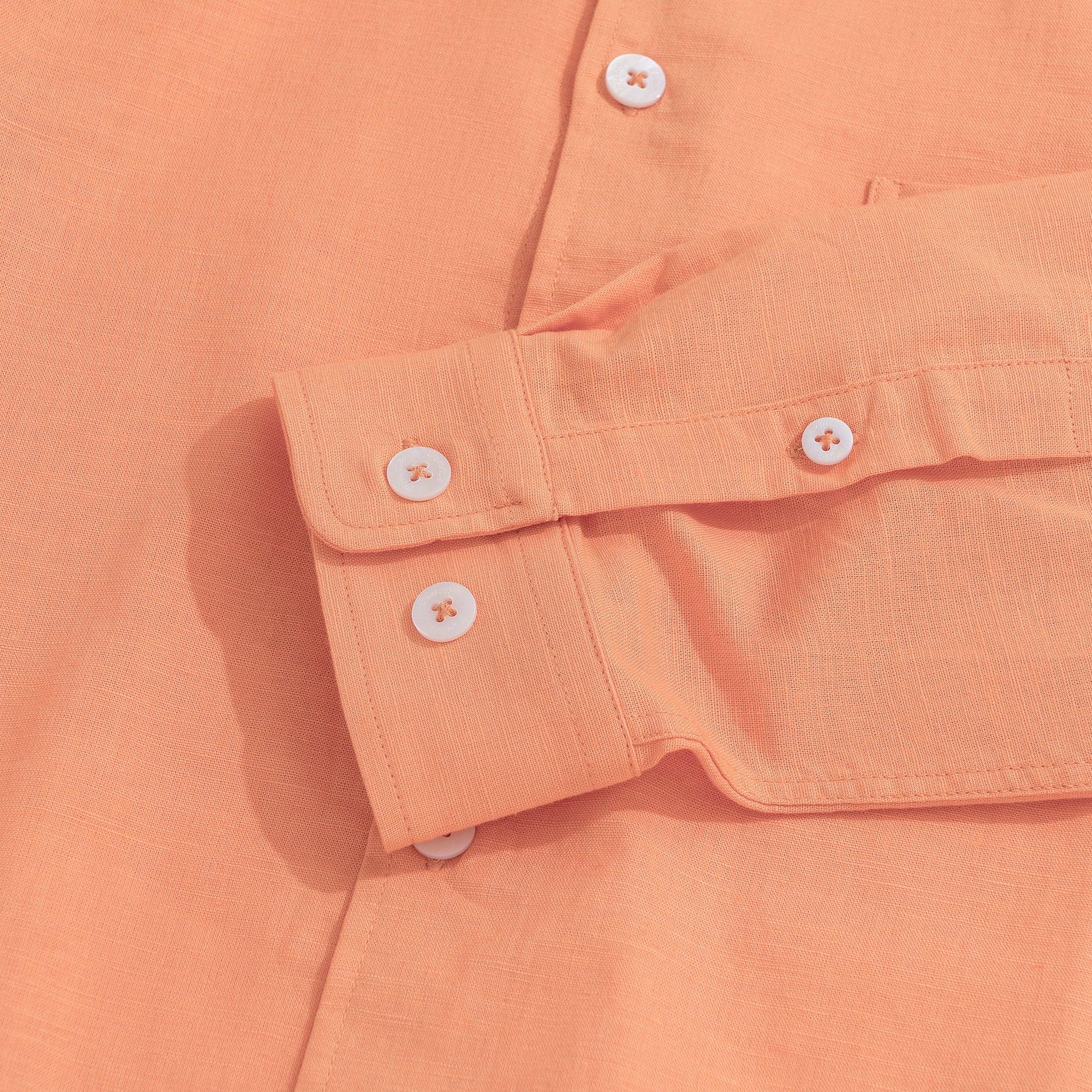 Hawaiian Shirt For Men Riviera Holiday Pointed Collar Long Sleeve Shirt - Light Orange Riviera Holiday - Light Orange