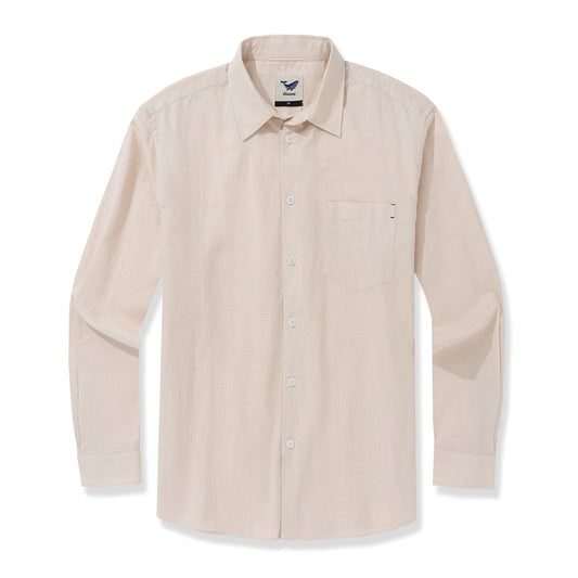 Men's Hawaiian shirt, Riviera Holiday, light khaki, linen blend
