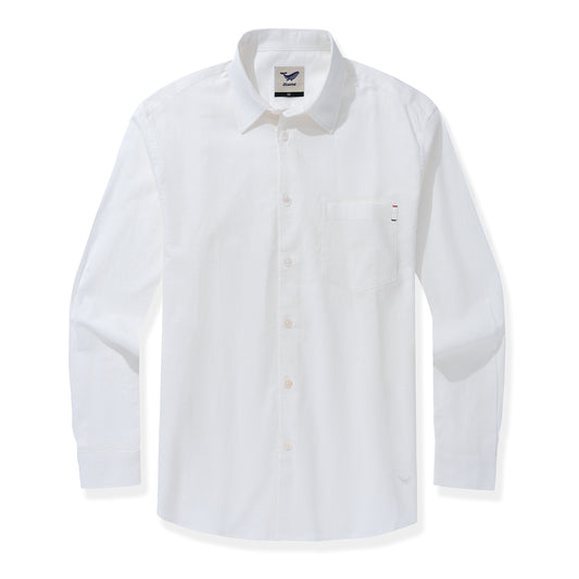 Hawaiian Shirt For Men Riviera Holiday Pointed Collar Long Sleeve Shirt - White Riviera Holiday - White