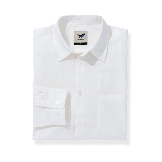 Hawaiian Shirt For Men Riviera Holiday Pointed Collar Long Sleeve Shirt - White Riviera Holiday - White