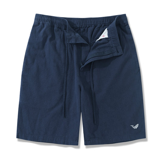 Linen Shorts For Men Mid-Rise Straight Bermuda 8-10 Inch 5-Pocket Shorts - NAVY BLUE Version 3.0 5-pocket - Navy Blue Version 3.0