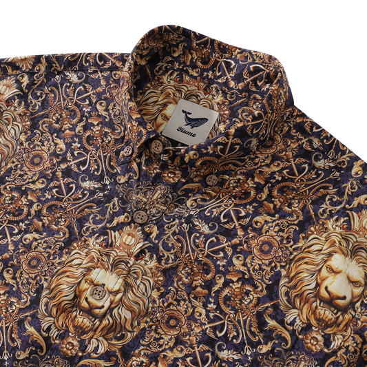 Chemise hawaïenne pour homme Imprimé Leo Tencel™ Boutonnée à manches courtes Aloha