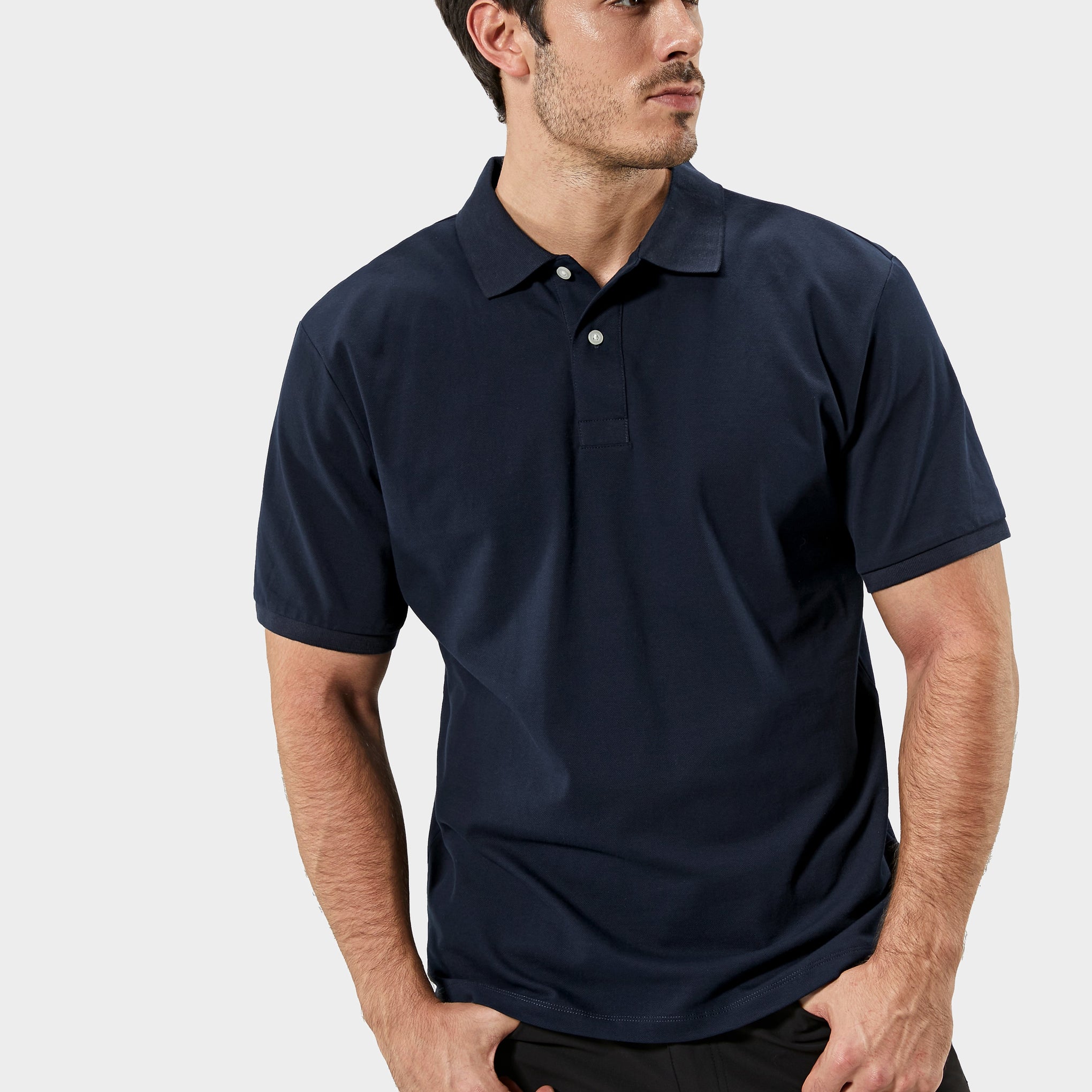 Basicsbeyond™ Herren Hawaiian Schweißresistentes Pique Polo - NAVY