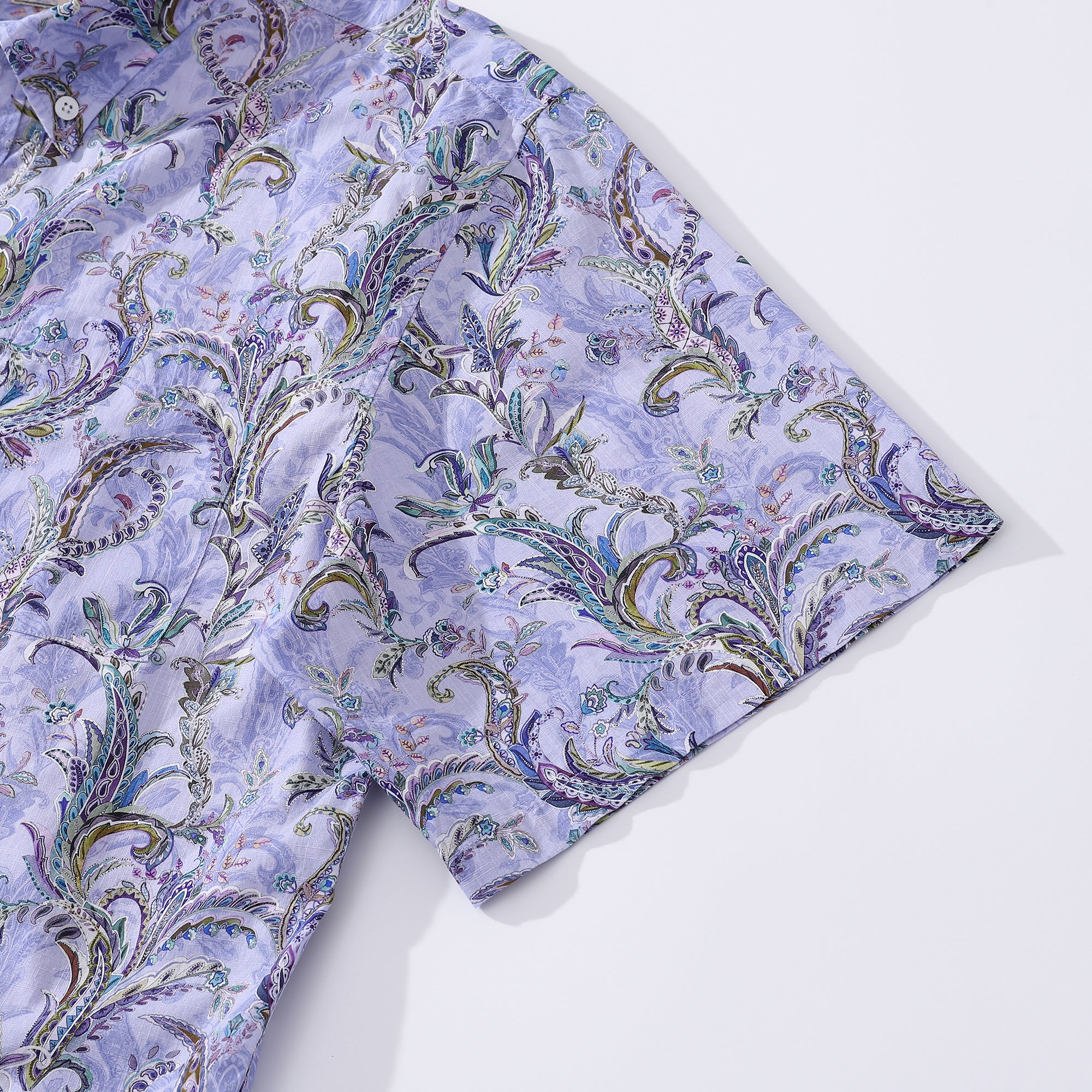 Hand Painted Paisley Print 100% Cotton Button-down Shirt