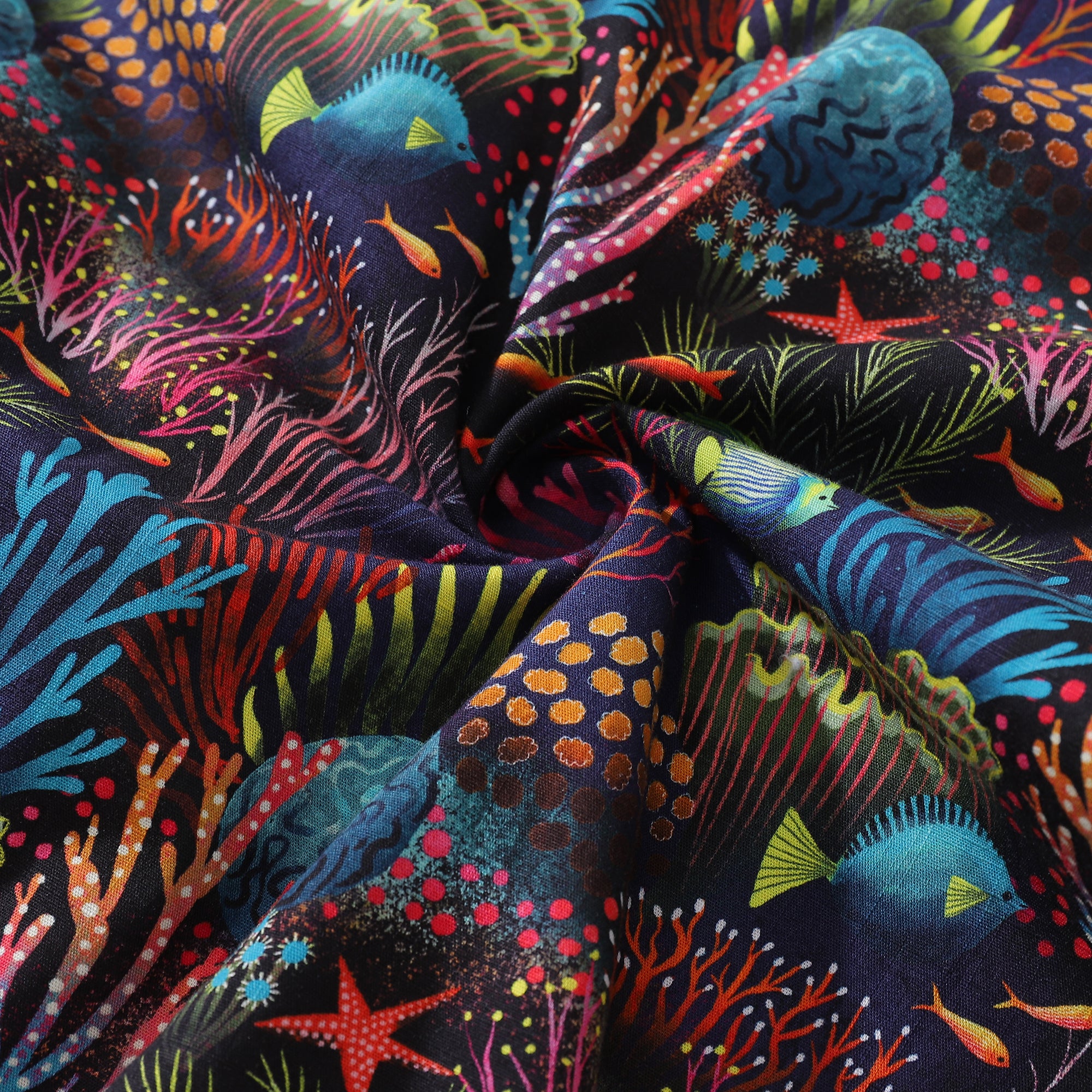 Chemise hawaïenne pour homme à manches courtes, chemise de poisson, chemise en coton de récif corallien pour la plage.