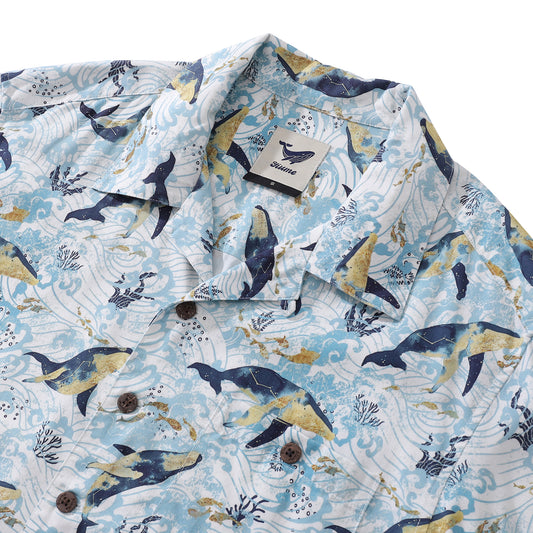 Tencel Hawaiian Shirt für Männer Pisces Oceanic Camp Collar Shirt