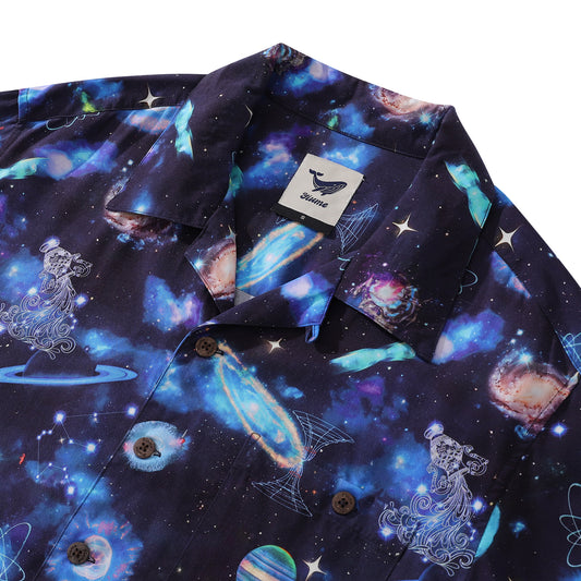 Chemise hawaïenne pour hommes Chemise Aquarius Col camp Tencel™