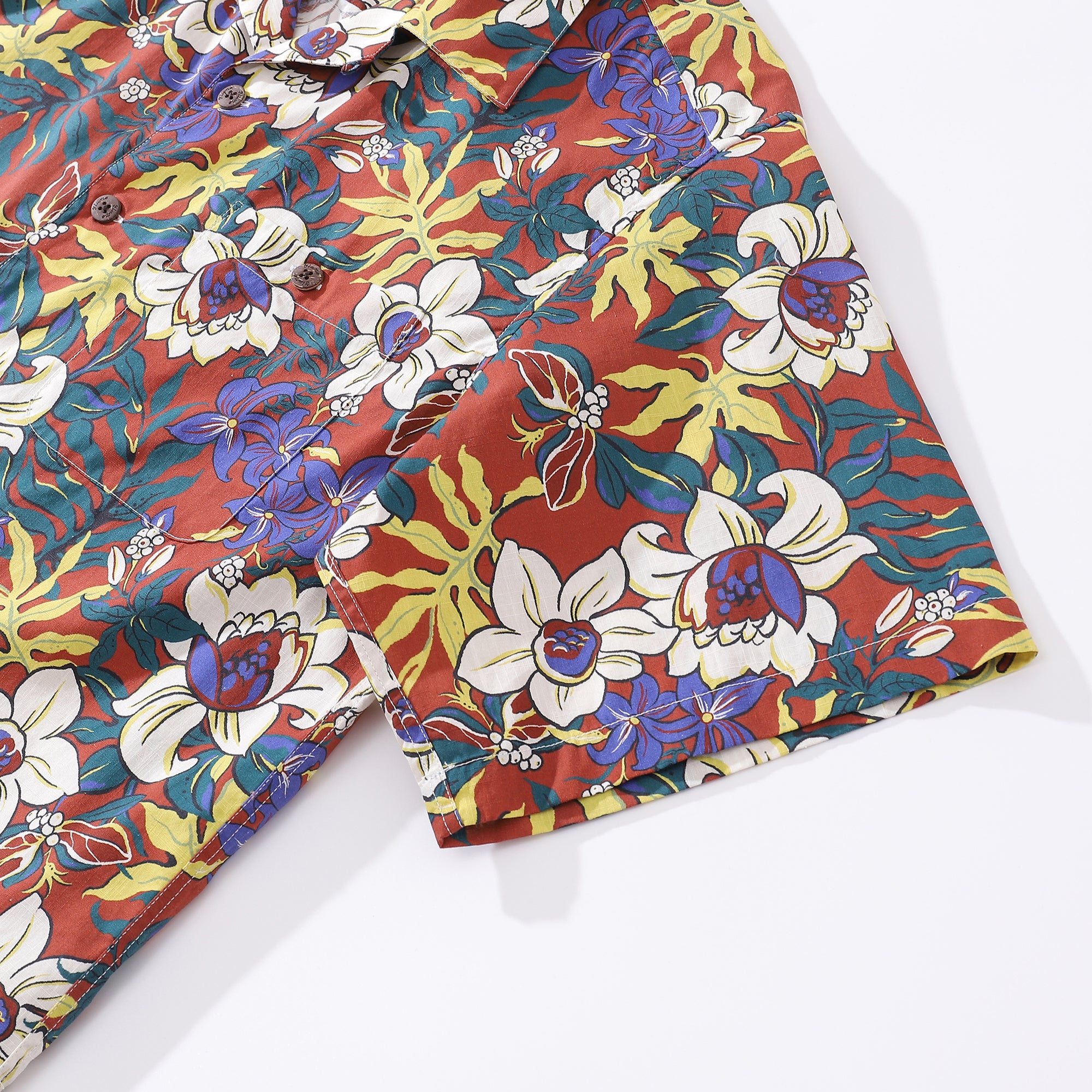 1940s Vintage Hawaiian Shirt For Men Return to the 80s Shirt Camp Collar 100% Cotton