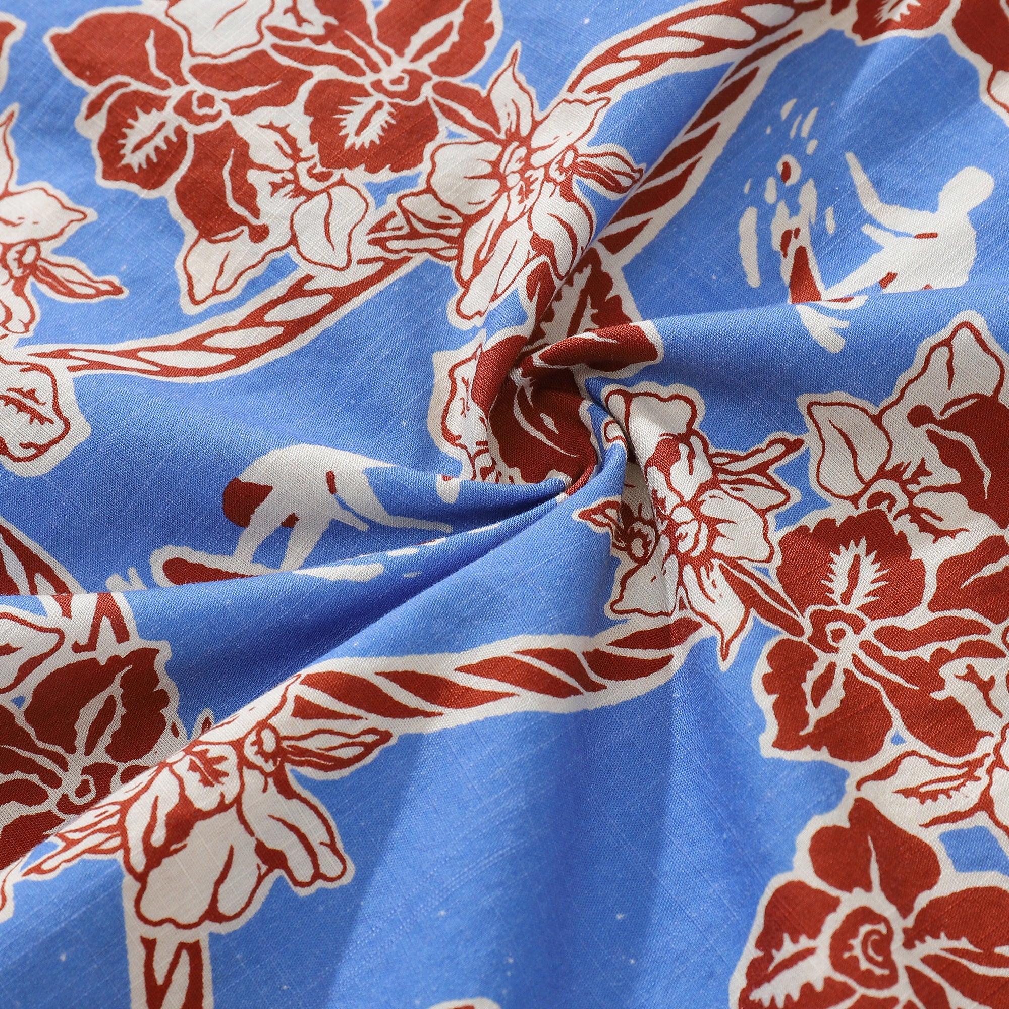 Hawaiian Shirts For Men Vintage Cotton Flower Wreath and Surfer Short Sleeve Aloha Shirt