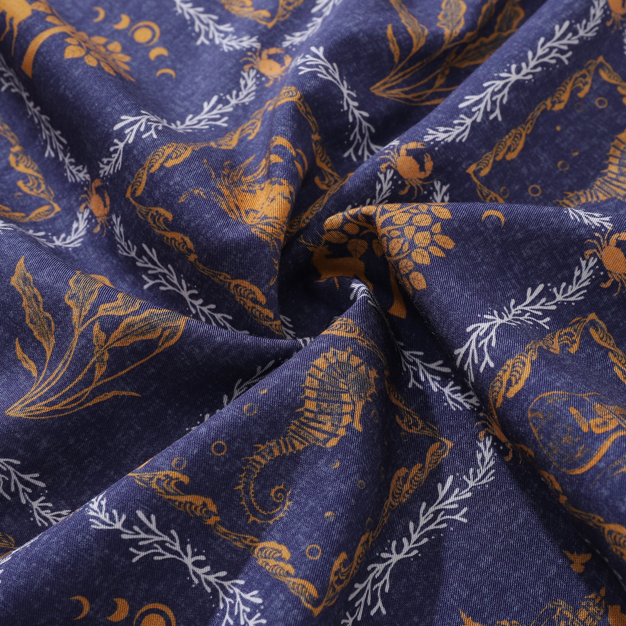 Herren Hawaiian Shirt Krebsdruck Tencel™ Button-down Kurzarm Aloha Shirt