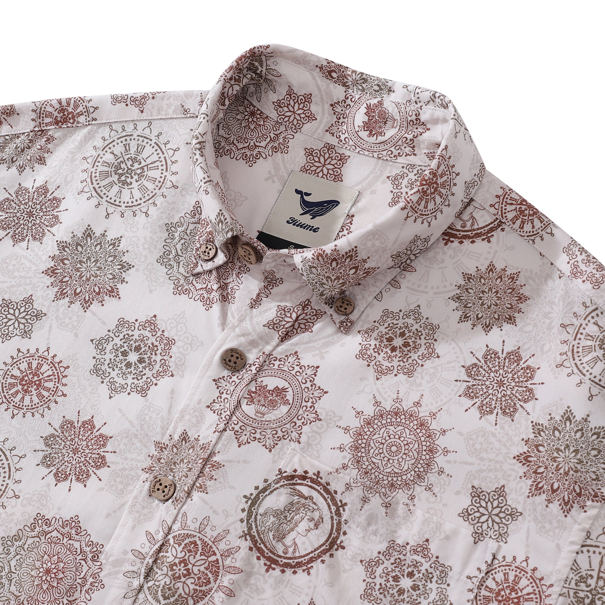 Men's Hawaiian Shirt Virgo Print Tencel™ Button-down Short Sleeve Aloha Shirt