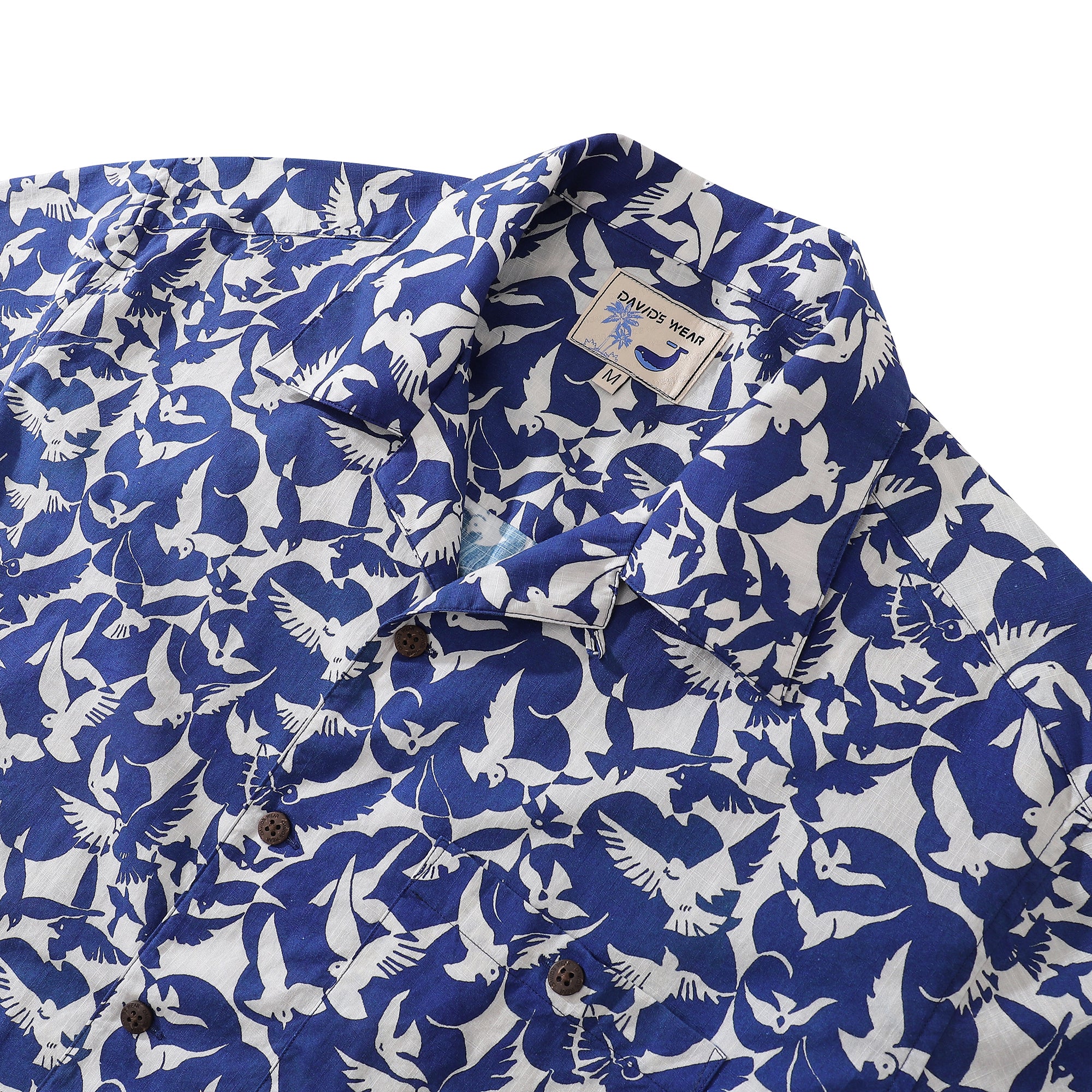 Hawaiian Shirt For Men Peace dove Shirt Camp Collar 100% Cotton