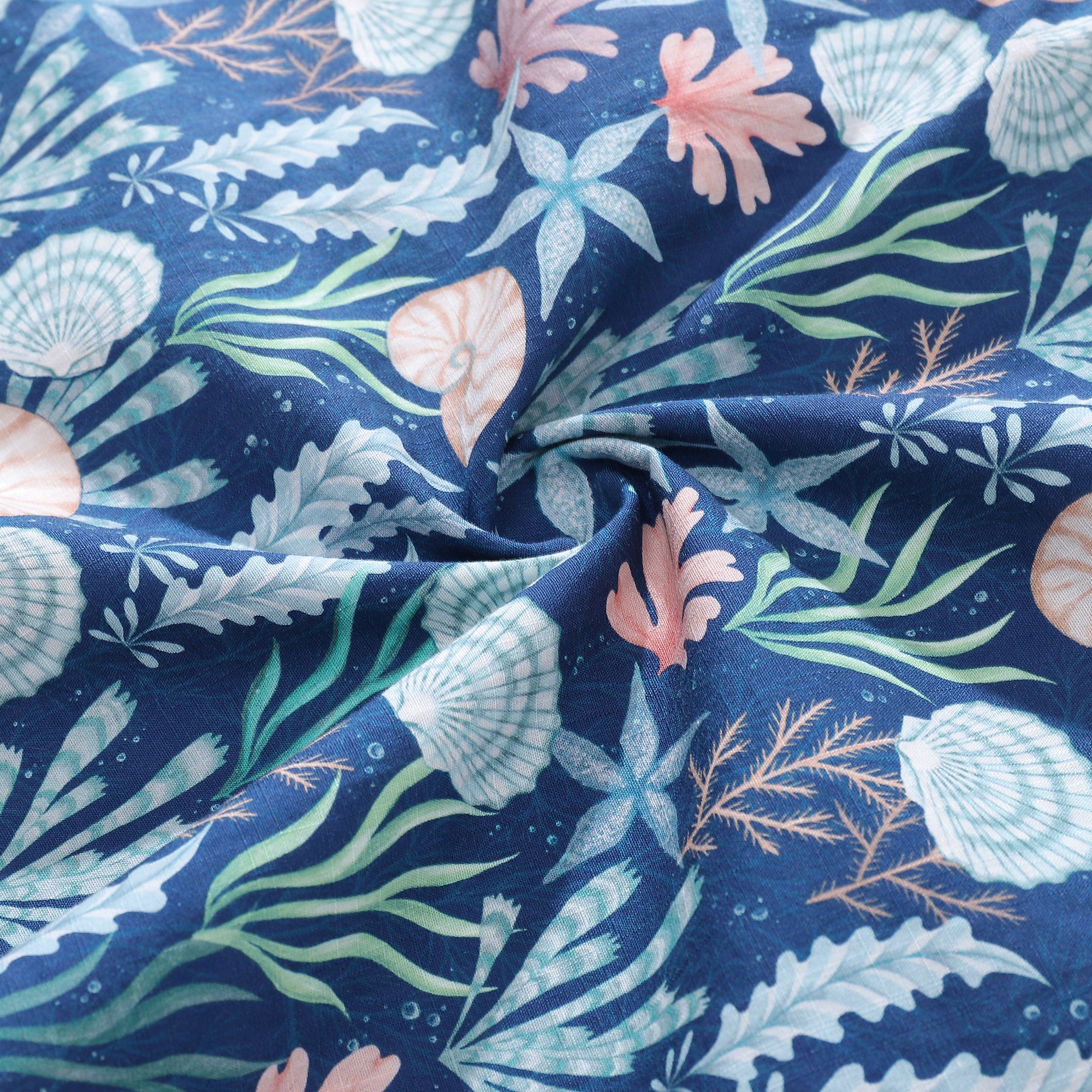 Men's Hawaiian Shirt Seaside Print By Luova Flow Cotton Button-down Short Sleeve Aloha Shirt
