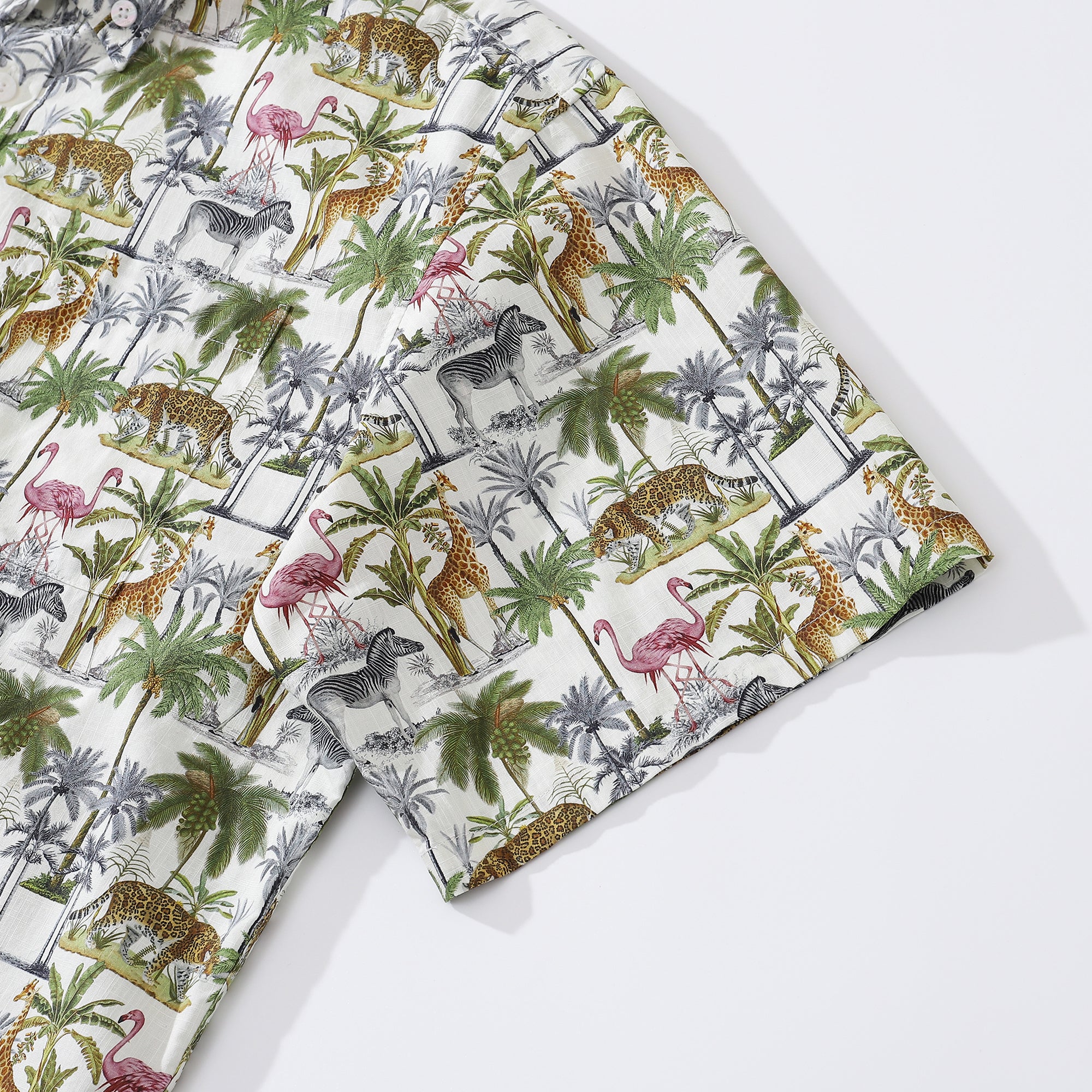 Men's Funky Hawaiian Shirt Mirror Animal Print Cotton Button-down