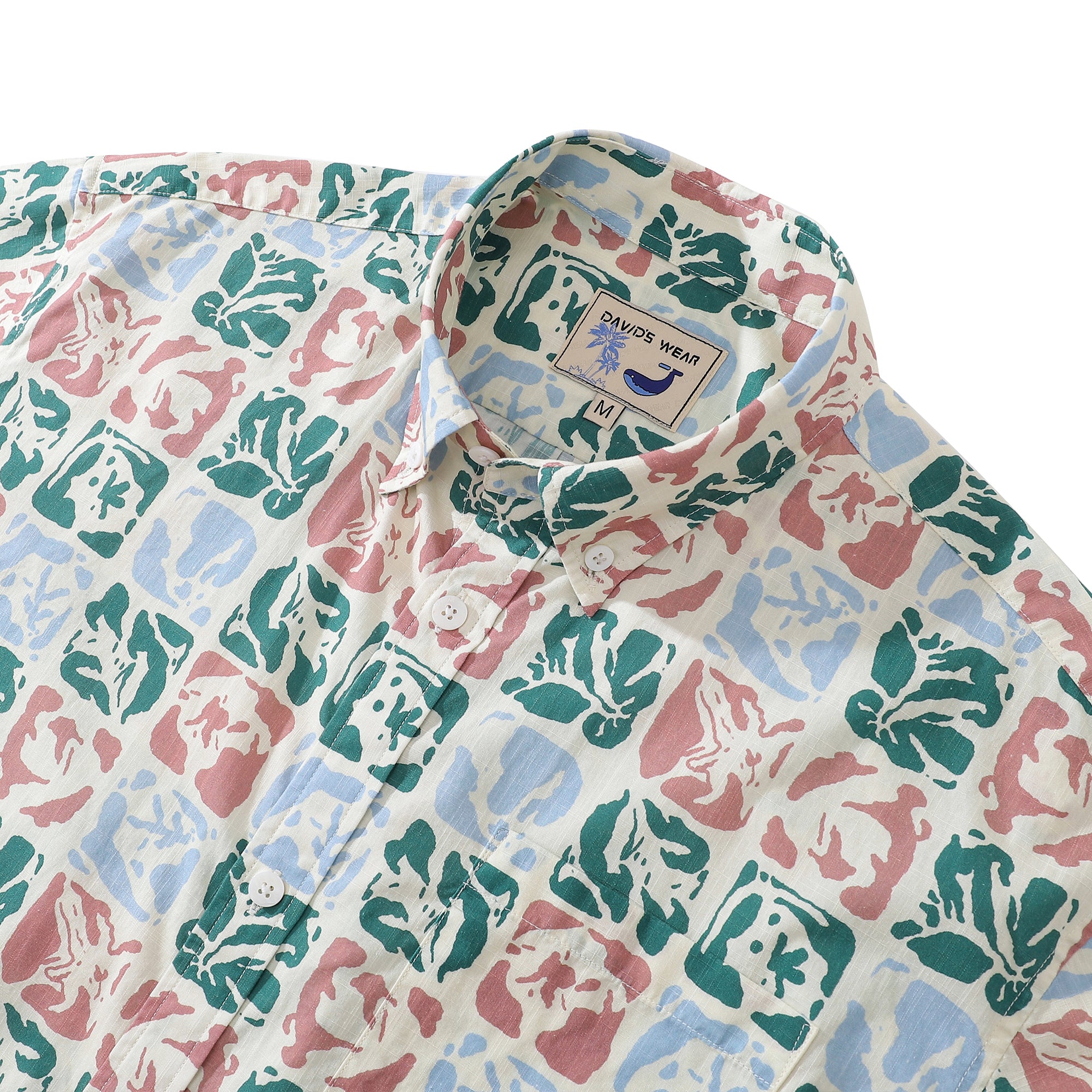 Hawaiian Shirts For Men Vintage Cotton Button Down Rose Seal Short Sleeve Aloha Shirt