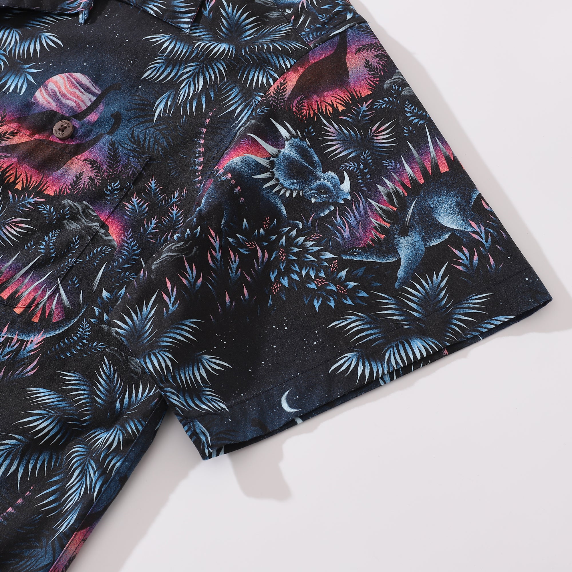 Hawaiian Shirt For Dinosaur Lagoon By Andrea Muller Shirt Camp Collar 100% Cotton