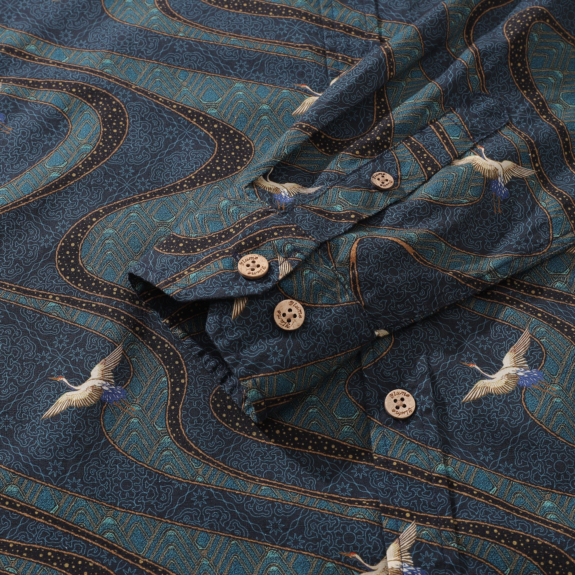 Herren Hawaiian Shirt Arcane Serenity Baumwolle Button-down Langarm Aloha Shirt