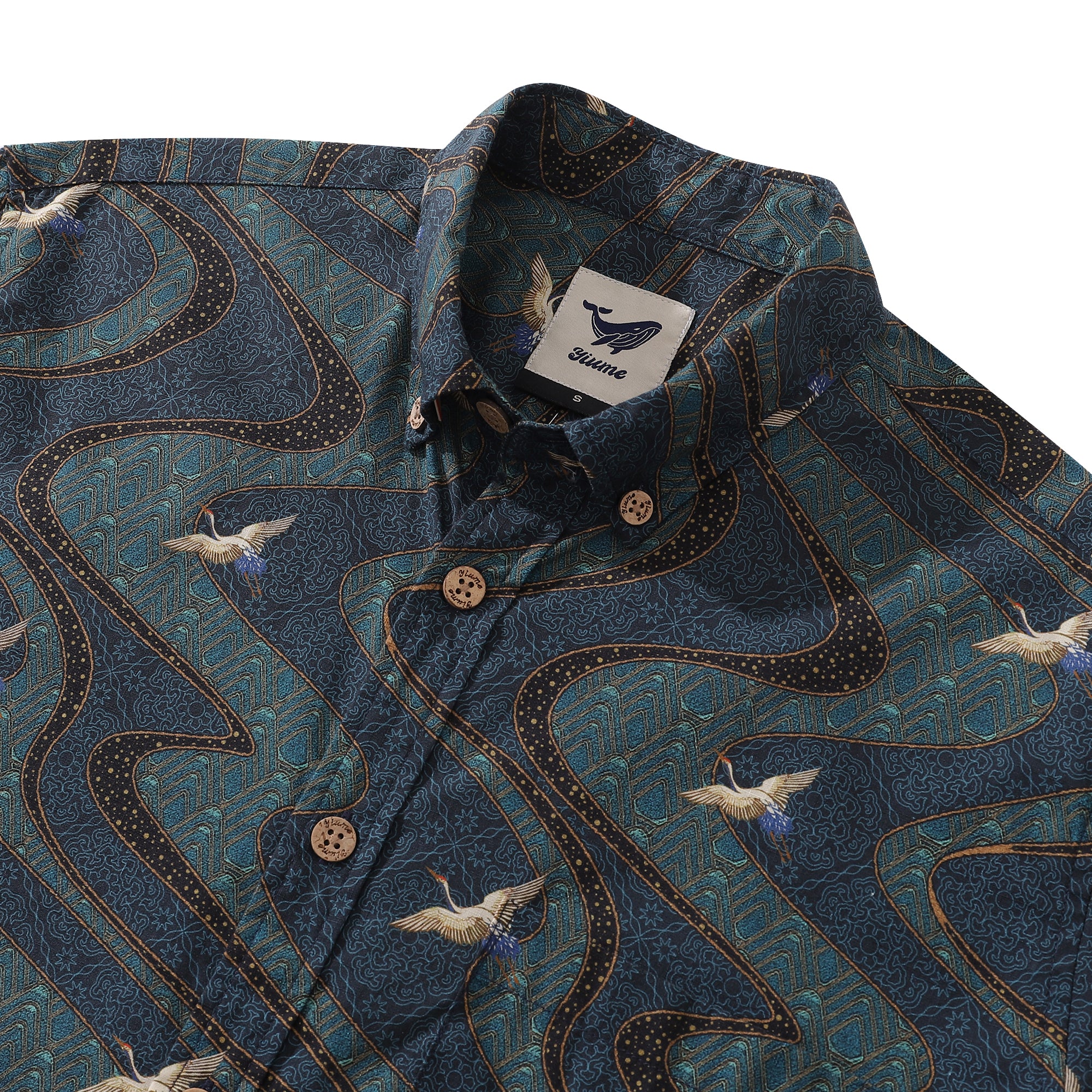 Herren Hawaiian Shirt Arcane Serenity Baumwolle Button-down Langarm Aloha Shirt