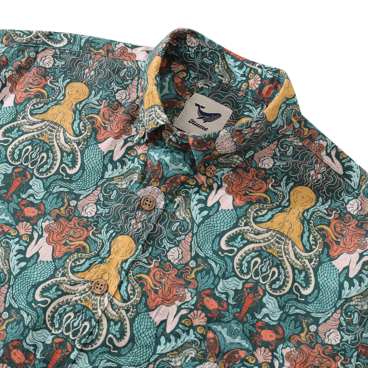 Men's Hawaiian Shirt Mermaid By Jillian Anderson Cotton Button-down Lo ...