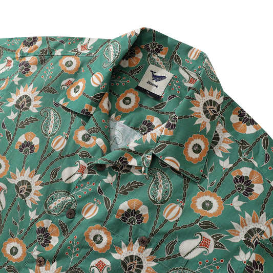 Camisa hawaiana para hombre Oriental Jungle de Julia Madoka Shirt Camp Collar 100% algodón