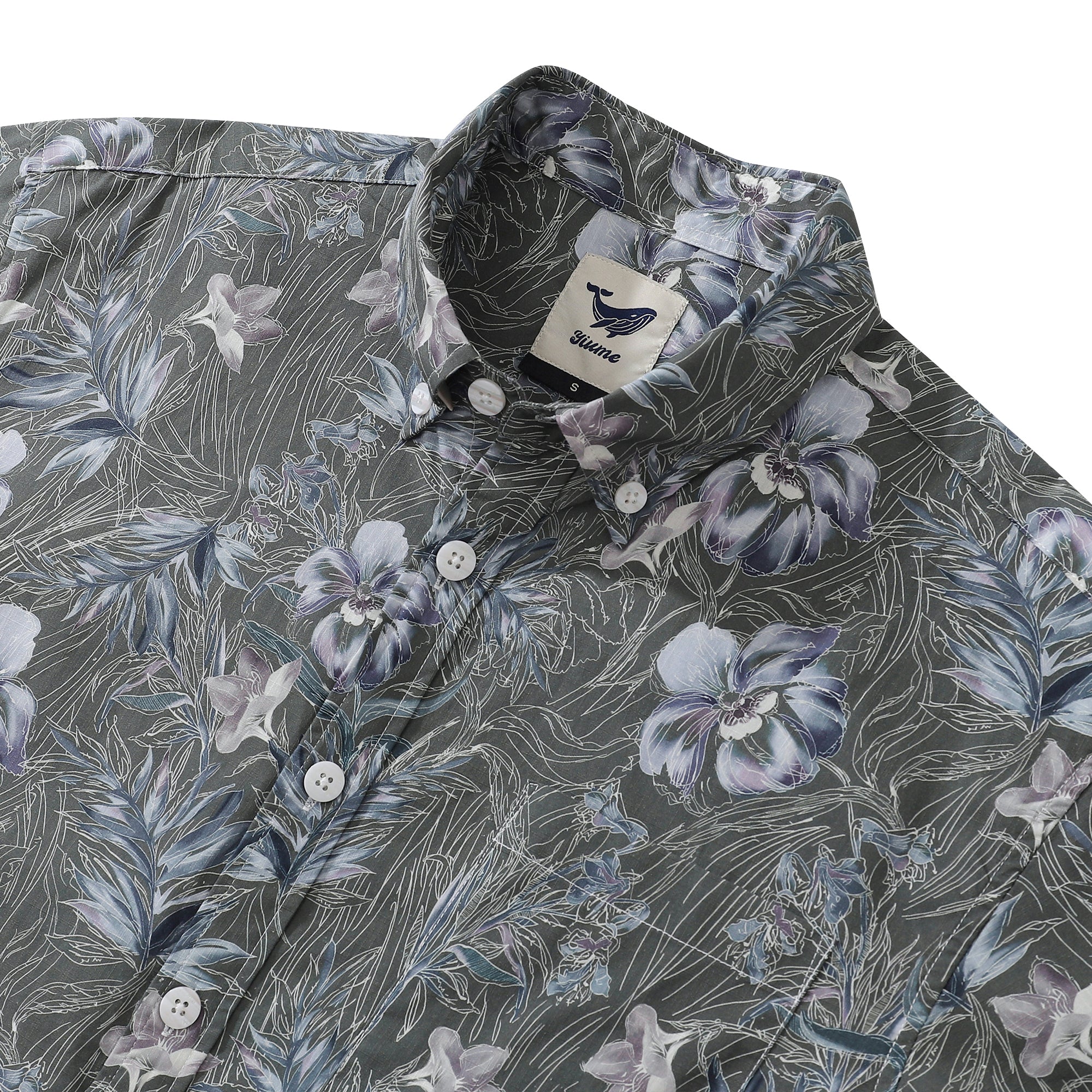 Chemises hawaïennes pour hommes Vintage coton boutonné Misty Garden manches courtes Aloha chemise