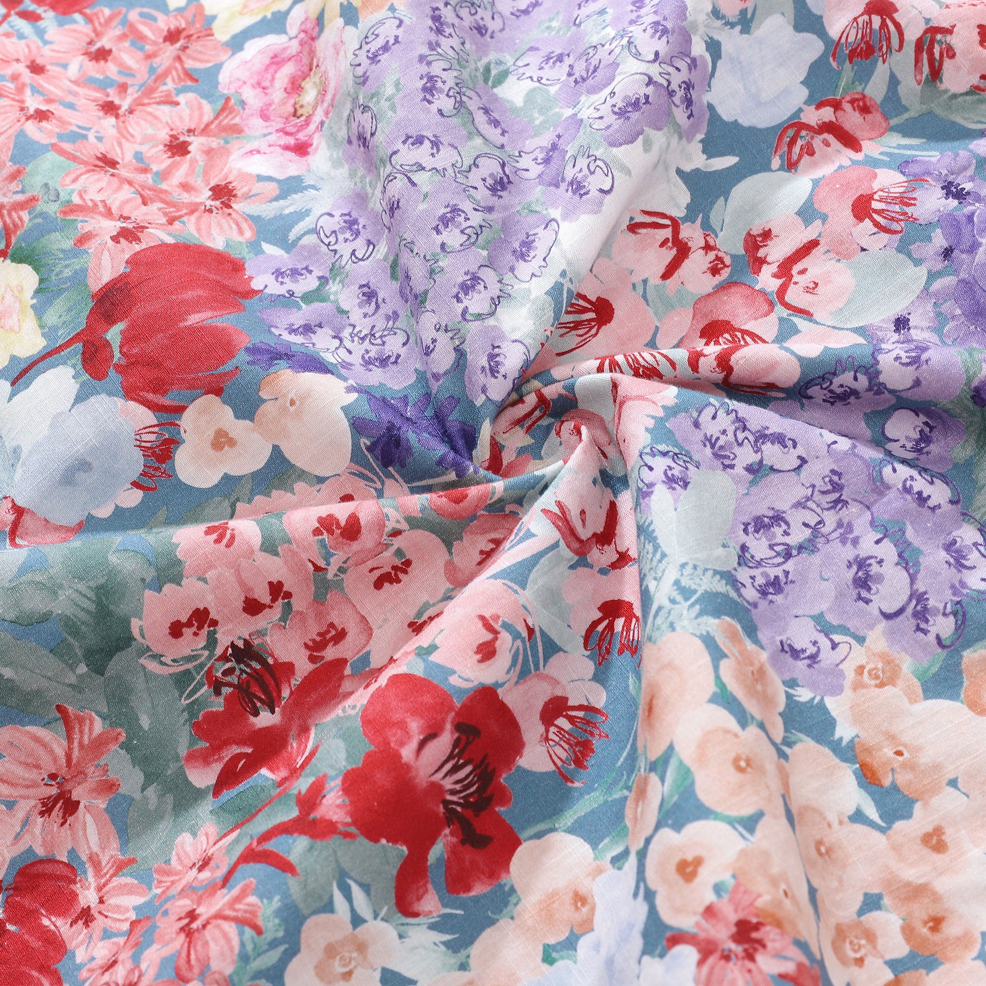 Men's Hawaiian Shirt Flower Bed Print Cotton Button-down Short Sleeve Aloha Shirt
