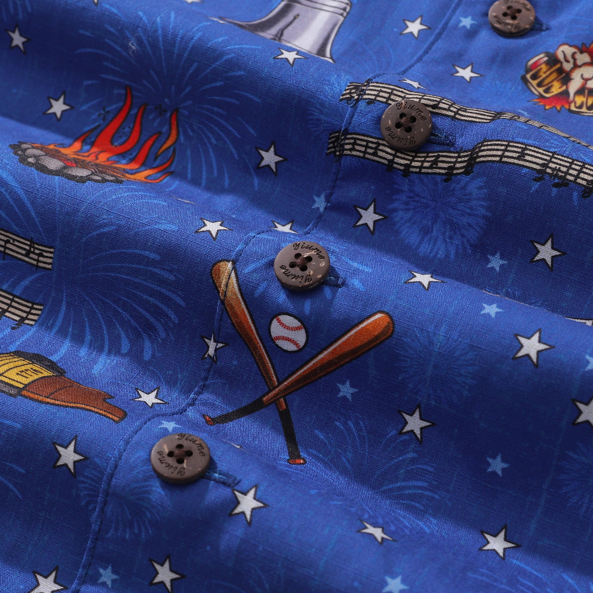 Independence Day Hawaiian Shirt For Men Celebrating Freedom Shirt Camp Collar 100% Cotton