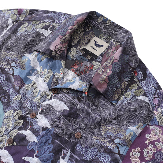 1950s Vintage Hawaiian Shirt For Men Freedom's Dance Shirt Camp Collar 100% Cotton