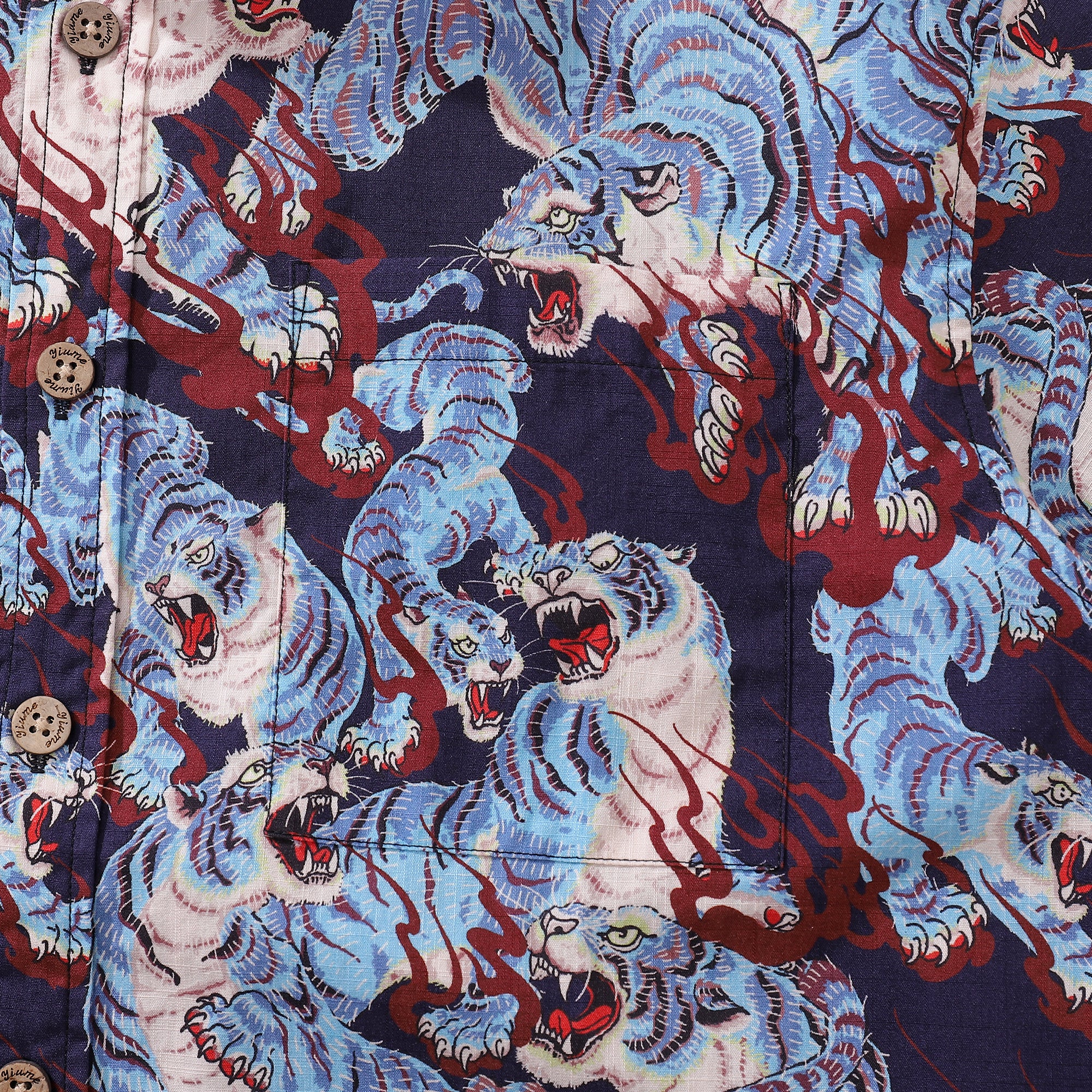 Chemise hawaïenne pour hommes Imprimé Staredown Chemise Aloha en coton à boutons, à manches courtes